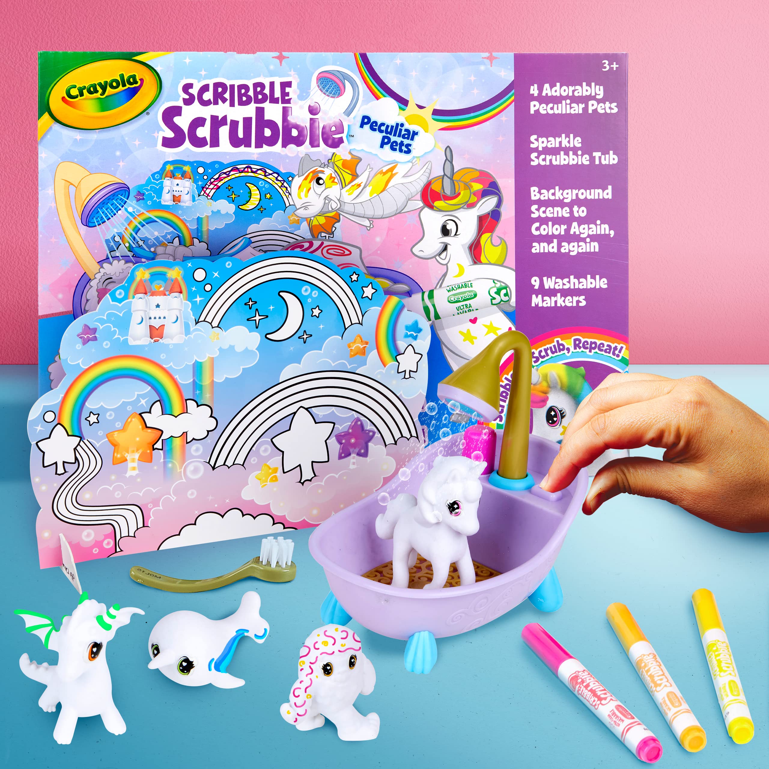 Crayola Scribble Scrubbie Peculiar Pets Tub Playset, Creative Toys
