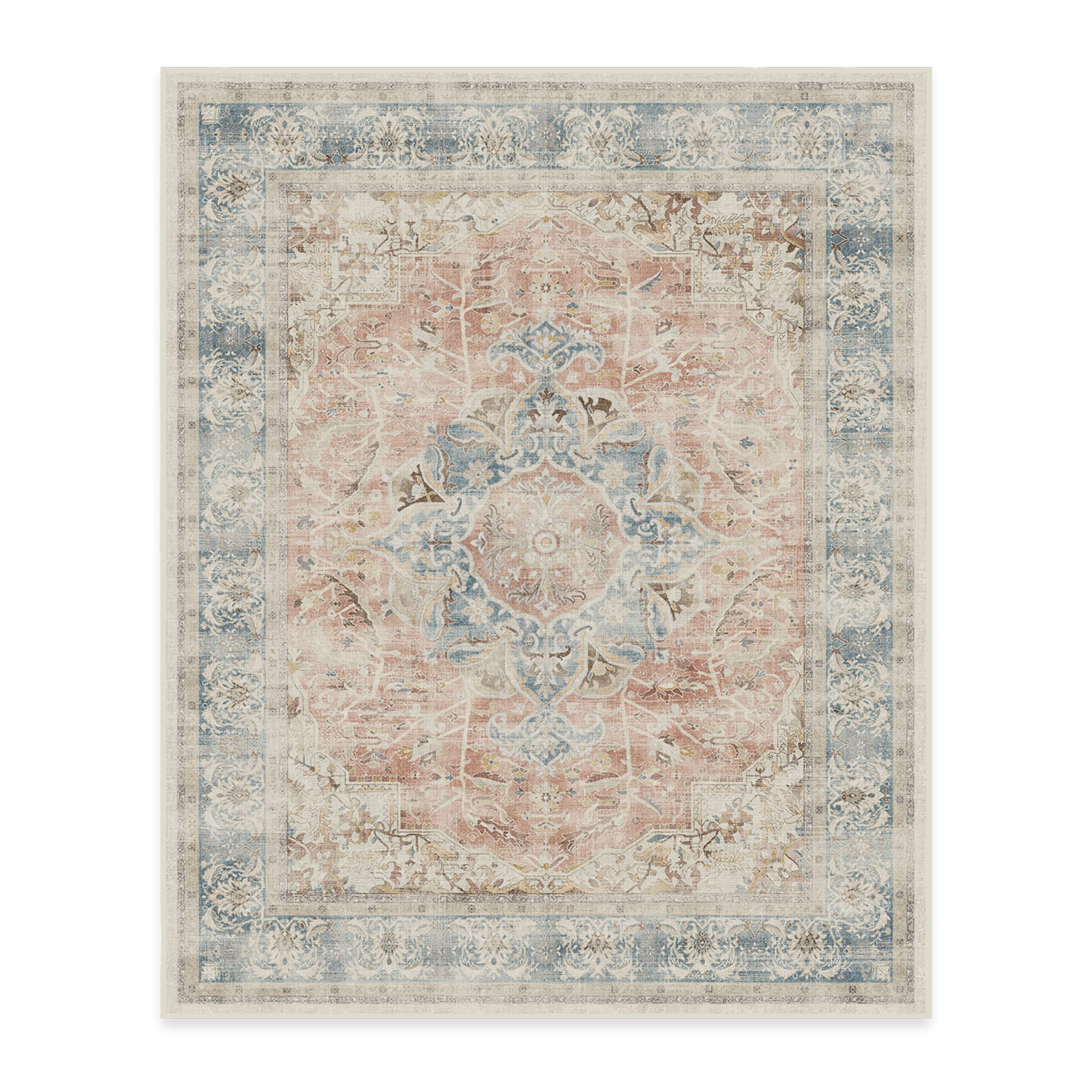 RUGGABLE – Sarrah Blue Quartz – Machine Washable Runner Rug – Pet & Child Friendly – Stain & Water Resistant – Non-Slip – 2.5&