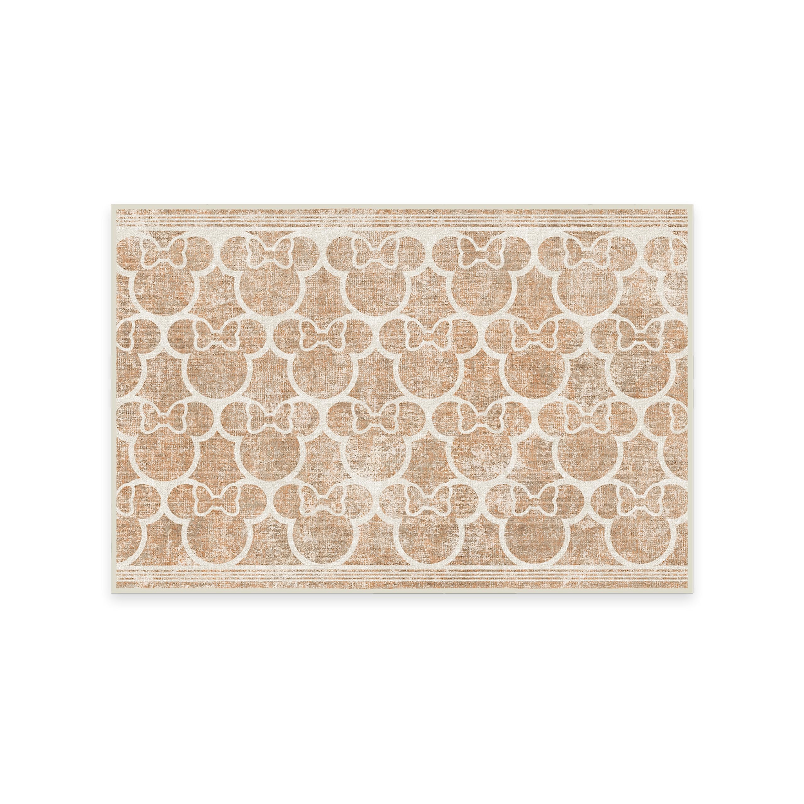 RUGGABLE Disney Classic Minnie Mouse Washable Rug - Perfect Area Rug for Nursery Playroom Kids Room - Pet & Child Friendly - Stain & Water Resistant - Trellis Pink 5&