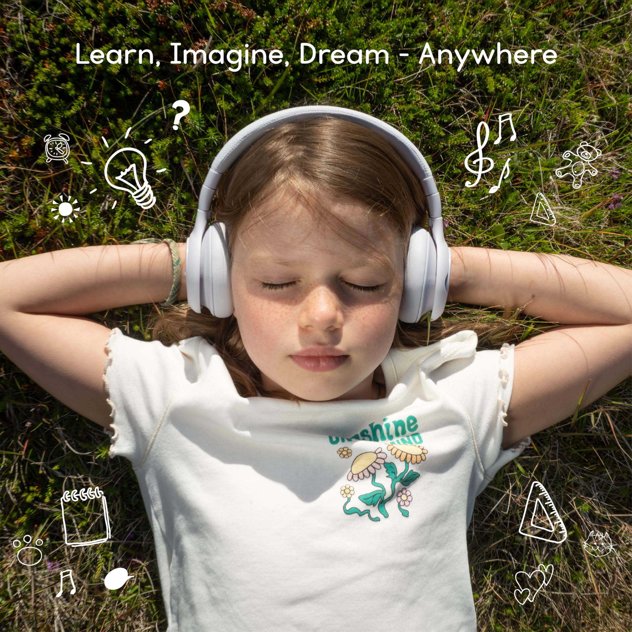 StoryPhones Storytelling Headphones for Kids - Screen-Free Entertainment Experience for Stories, Music and Boost Creativity, Grey