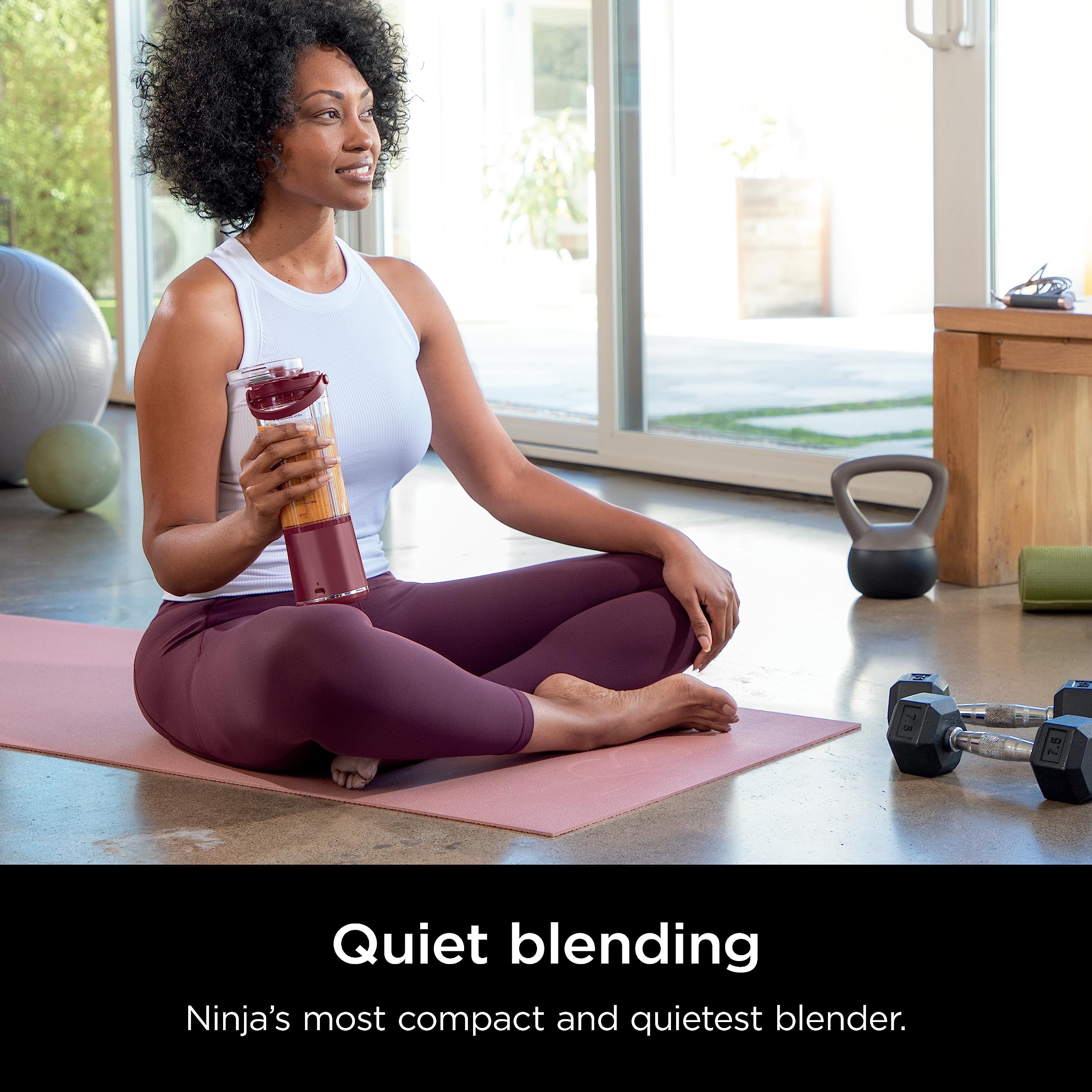 Ninja Blast Portable Blender, Cordless, 18oz. Vessel, Personal Blender For-Shakes and Smoothies, BPA Free, Leakproof-Lid and Sip Spout, USB-C Rechargeable, Dishwasher Safe Parts, Tinted Pink, BC151PK