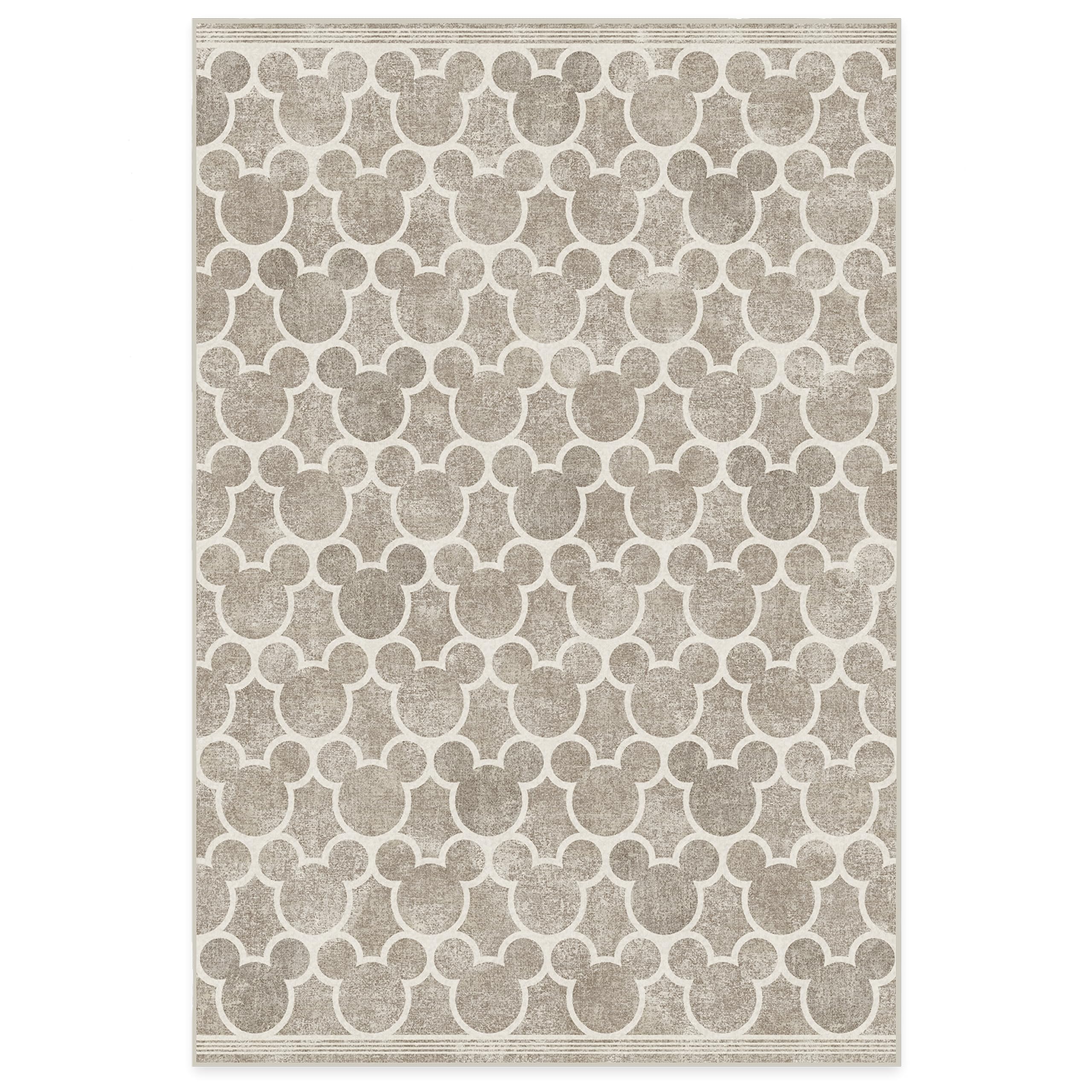 RUGGABLE Disney Classic Minnie Mouse Washable Rug - Perfect Area Rug for Nursery Playroom Kids Room - Pet & Child Friendly - Stain & Water Resistant - Trellis Pink 5&