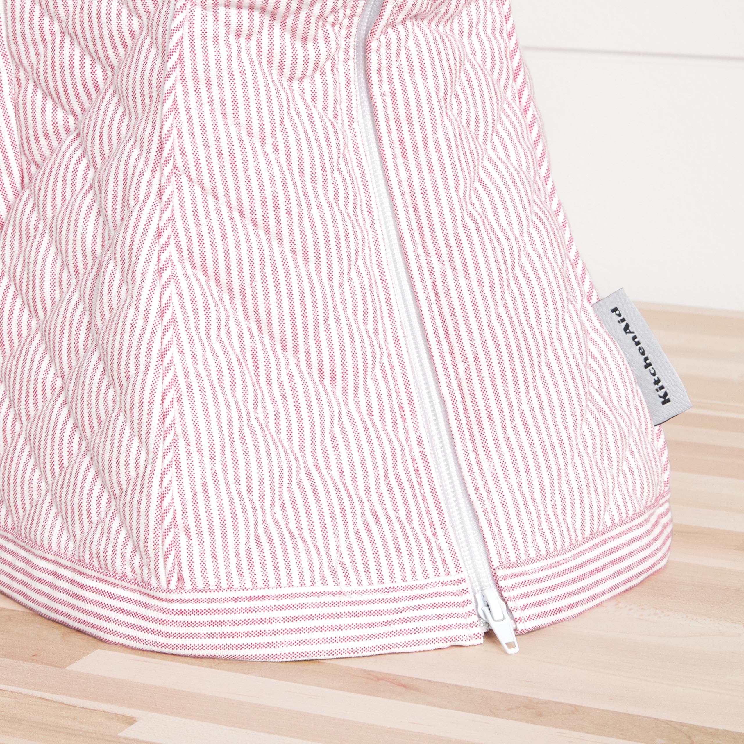 KITCHENAID Fitted Tilt-Head Solid Stand Mixer Cover with Storage Pocket, Quilted 100% Cotton, Milkshake, 14.4"x18"x10"