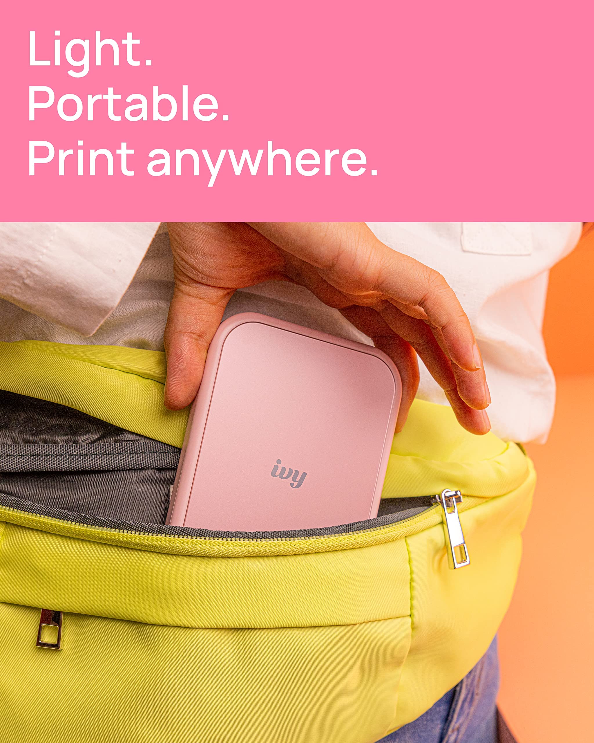 Canon Ivy 2 Mini Photo Printer, Print from Compatible iOS & Android Devices, Sticky-Back Prints, Pure White