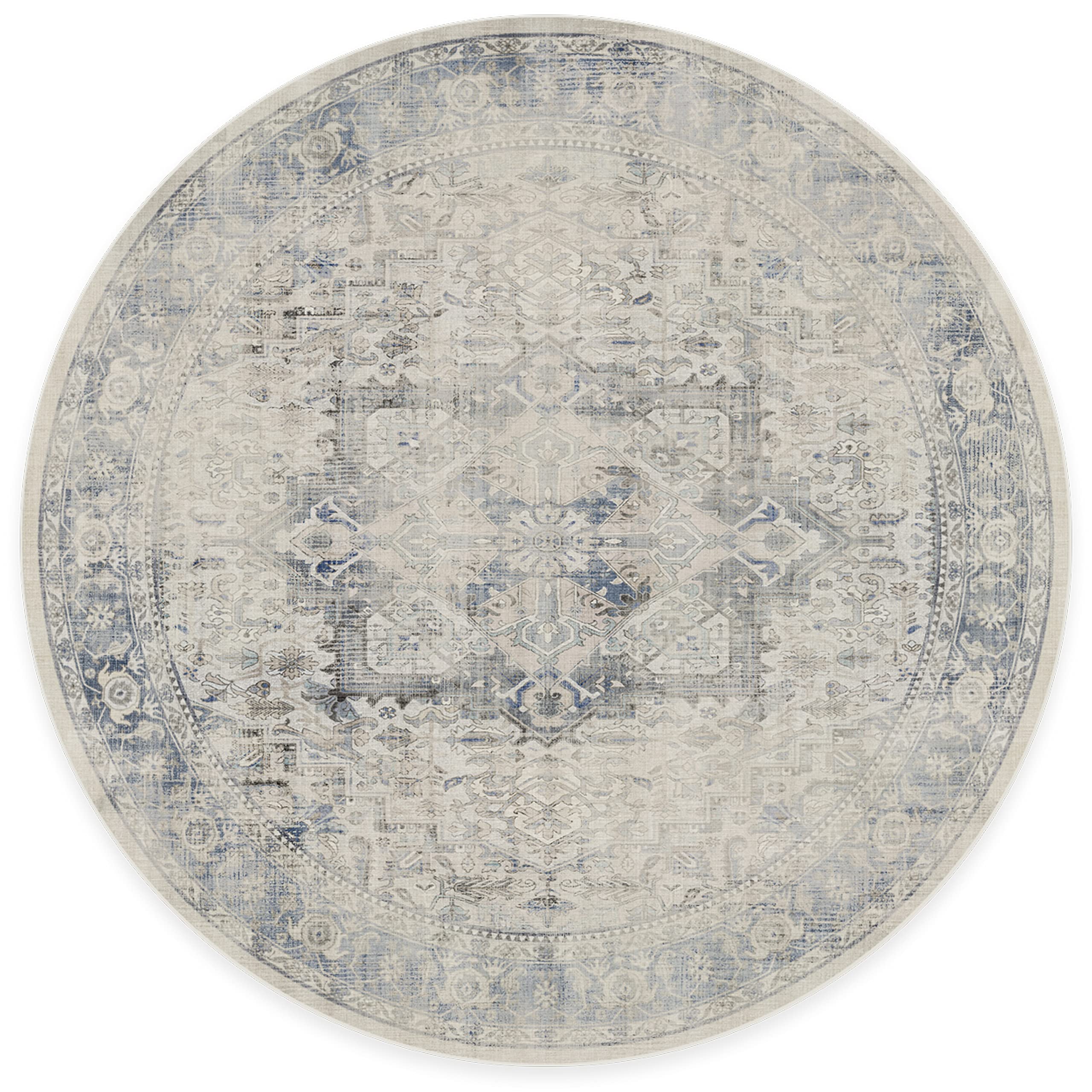 RUGGABLE Kamran Washable Rug - Perfect Vintage Area Rug for Living Room Bedroom Kitchen - Pet & Child Friendly - Stain & Water Resistant - Hazel 5&