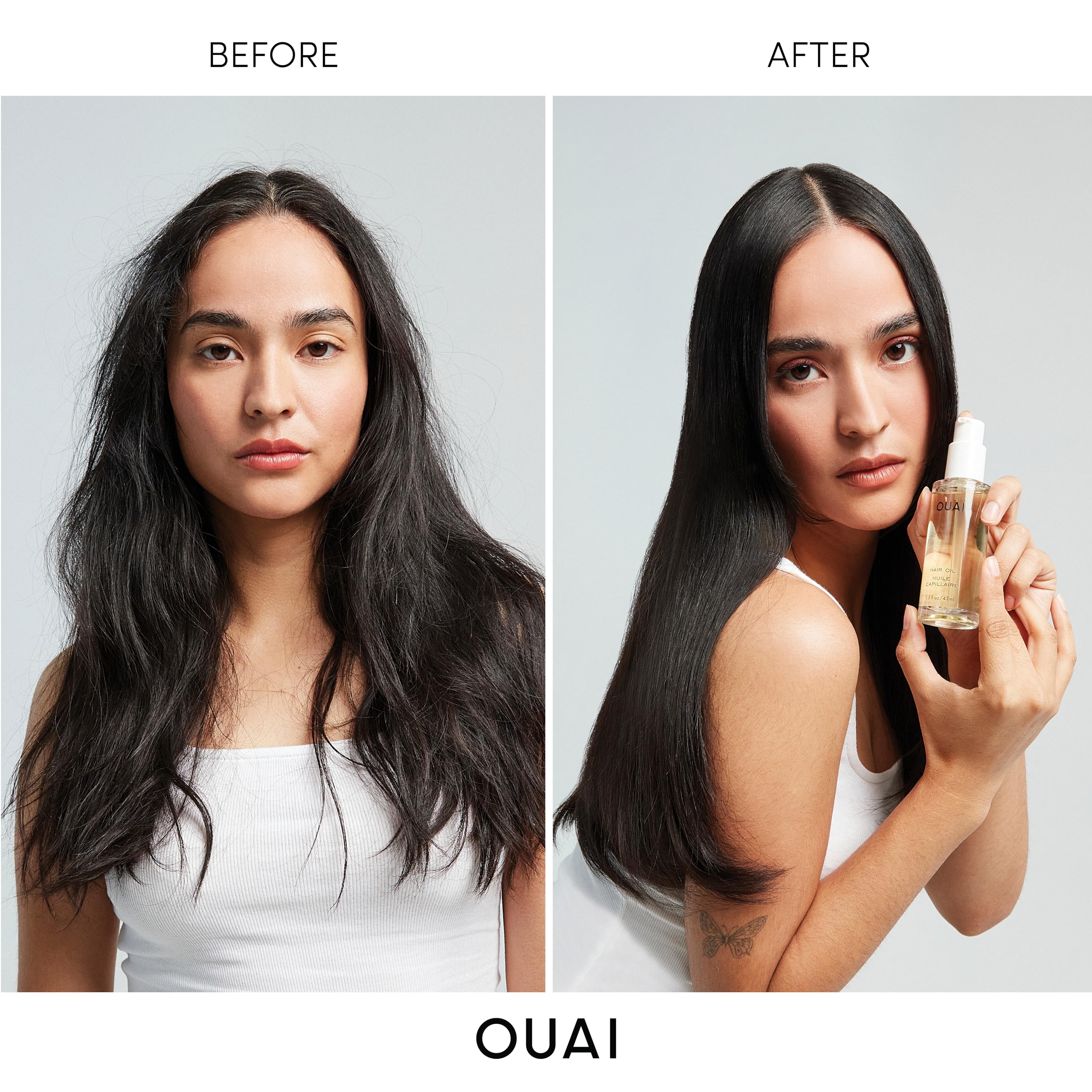 OUAI Hair Oil - Hair Heat Protectant Oil for Frizz Control - Adds Hair Shine and Smooths Split Ends - Color Safe Formula - Paraben, Phthalate and Sulfate Free (1.5 oz)