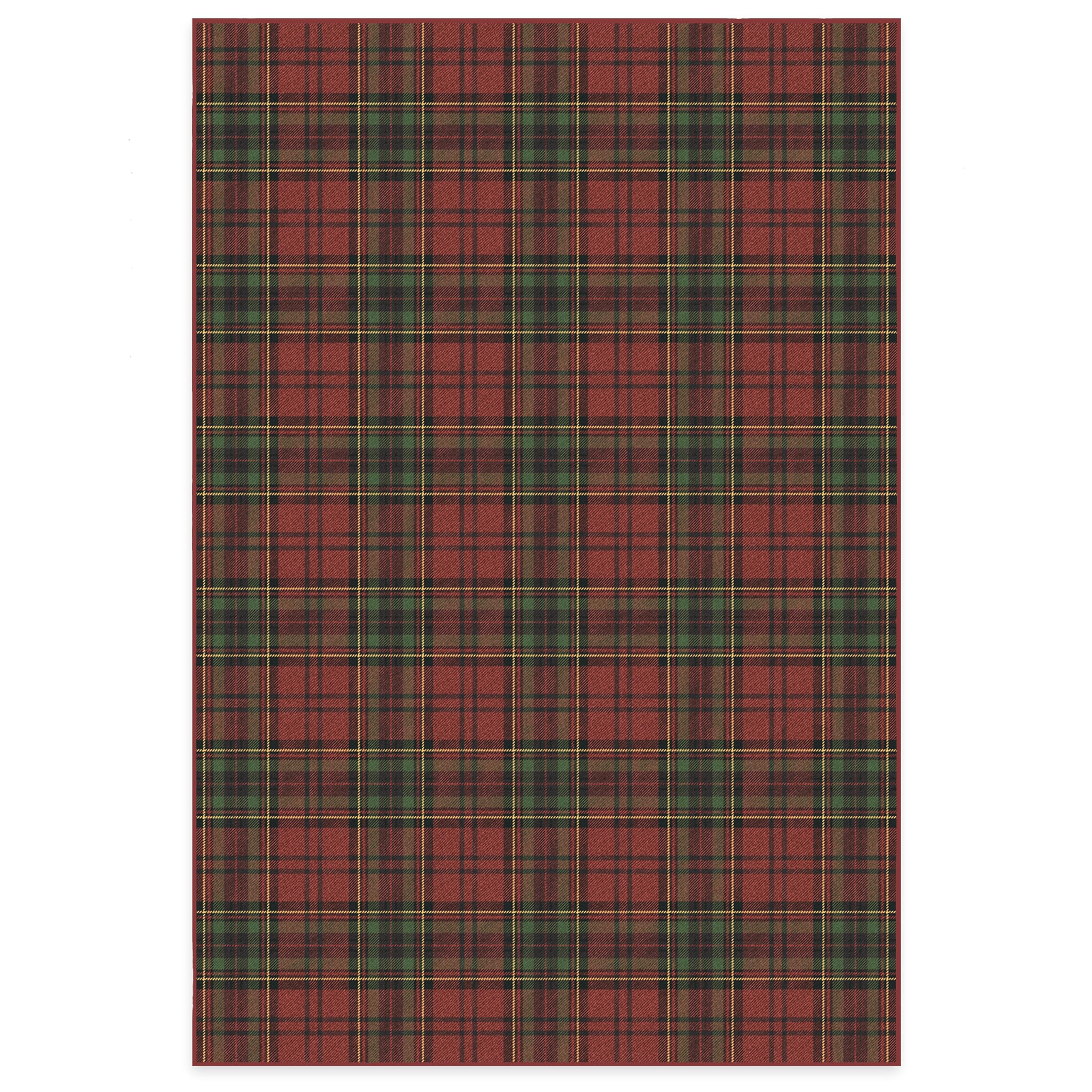 RUGGABLE Winter Plaid Washable Rug - Perfect Holiday Area Rug for Living Room Bedroom Kitchen - Pet & Child Friendly - Stain & Water Resistant - Dress Stewart Tartan Plaid 3&