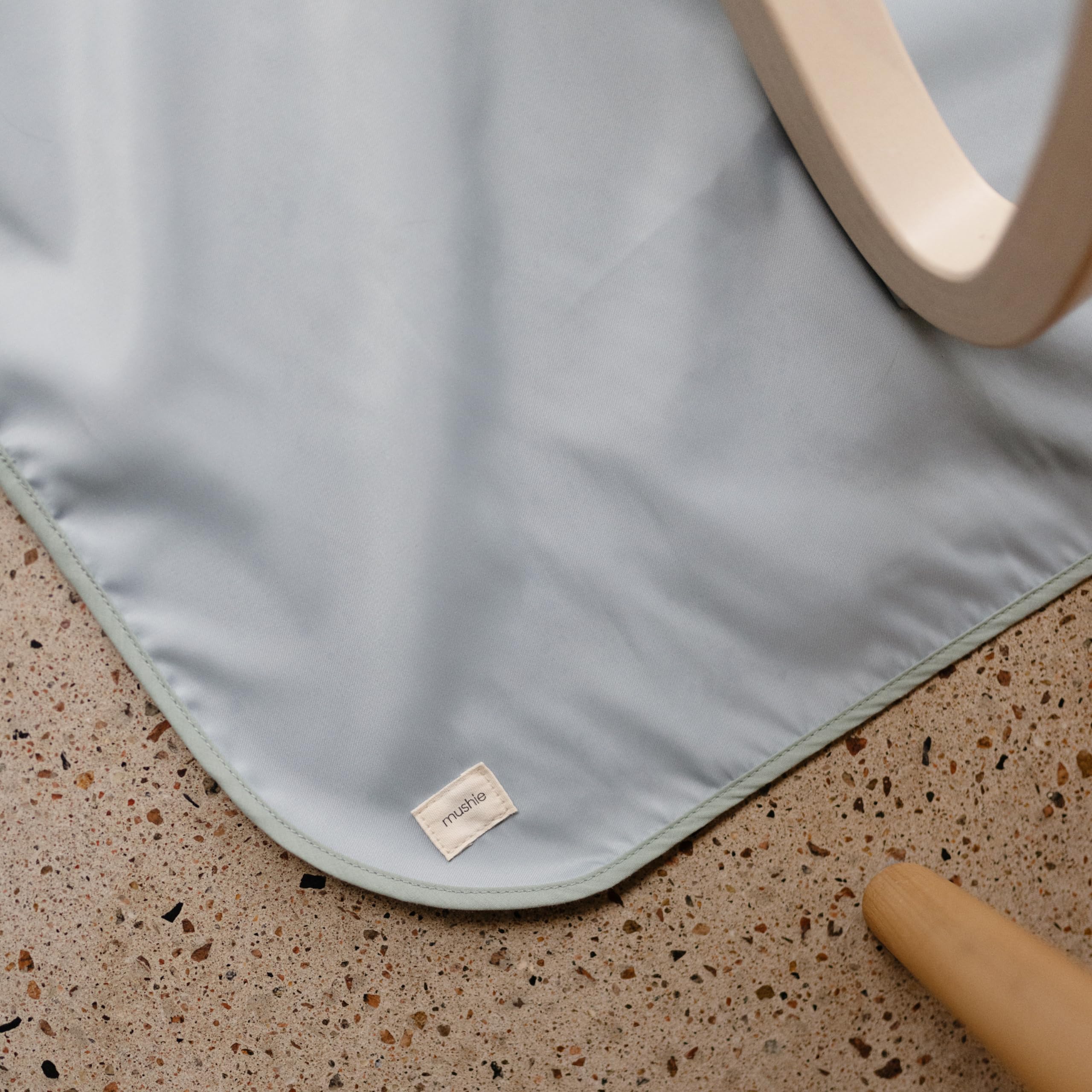 mushie Baby Splat Mat 42.5x42.5 Inch (Fog) | Water Resistant for Under High Chair and Infant Play