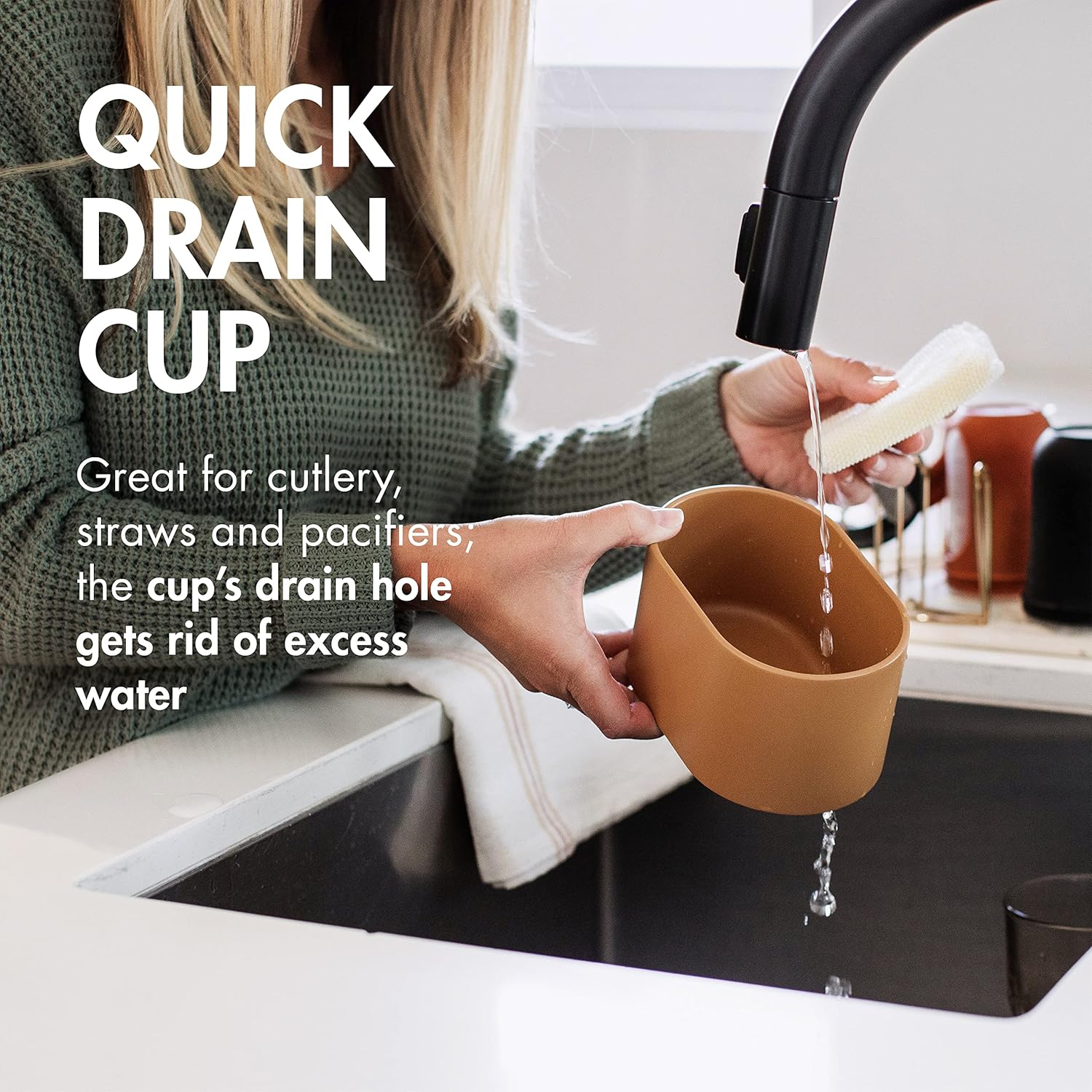 Boon ARC Modular Drying Rack — Includes Silicone Drying Mat, Accessory Cup, and 7-Prong Wire Bottle Rack — Baby Essentials