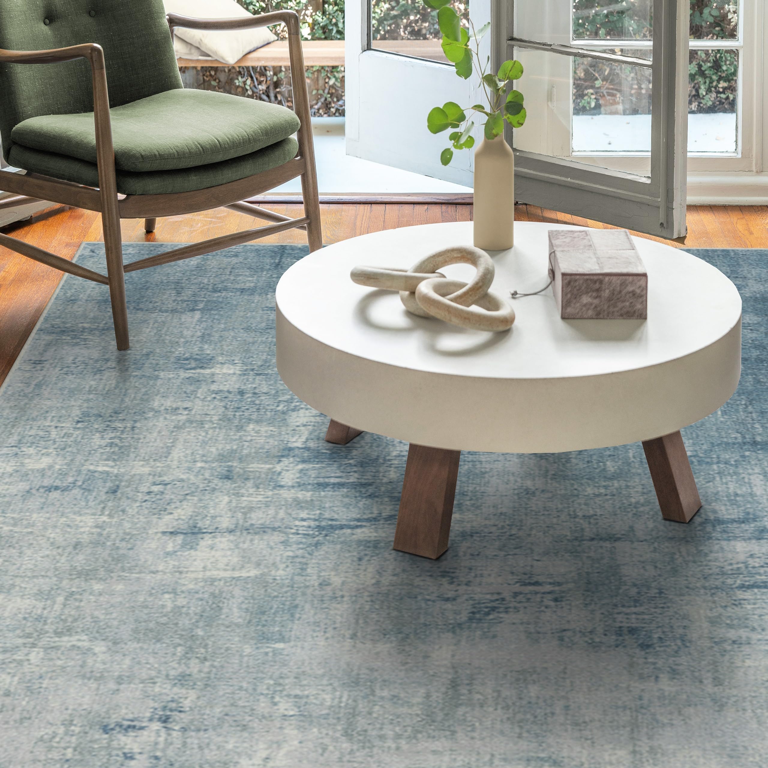 RUGGABLE Impasto Washable Rug - Perfect Modern Area Rug for Living Room Bedroom Kitchen - Non-Slip, Pet & Child Friendly, Stain & Water Resistant - Durable - Sage Green 3&