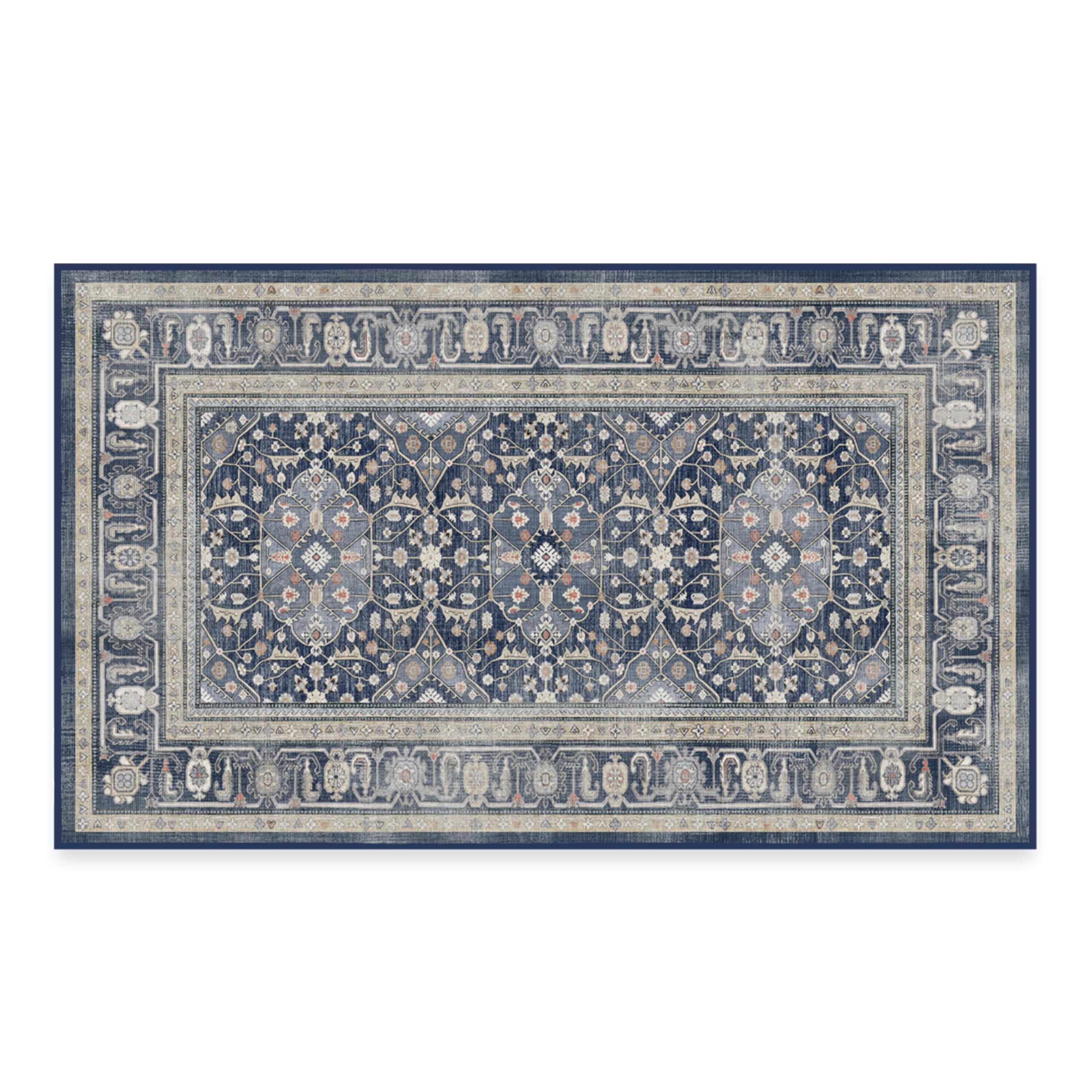 RUGGABLE – Alessia Dark Wood – Machine Washable Area Rug – Pet & Child Friendly – Stain & Water Resistant – Non-Slip – 5&