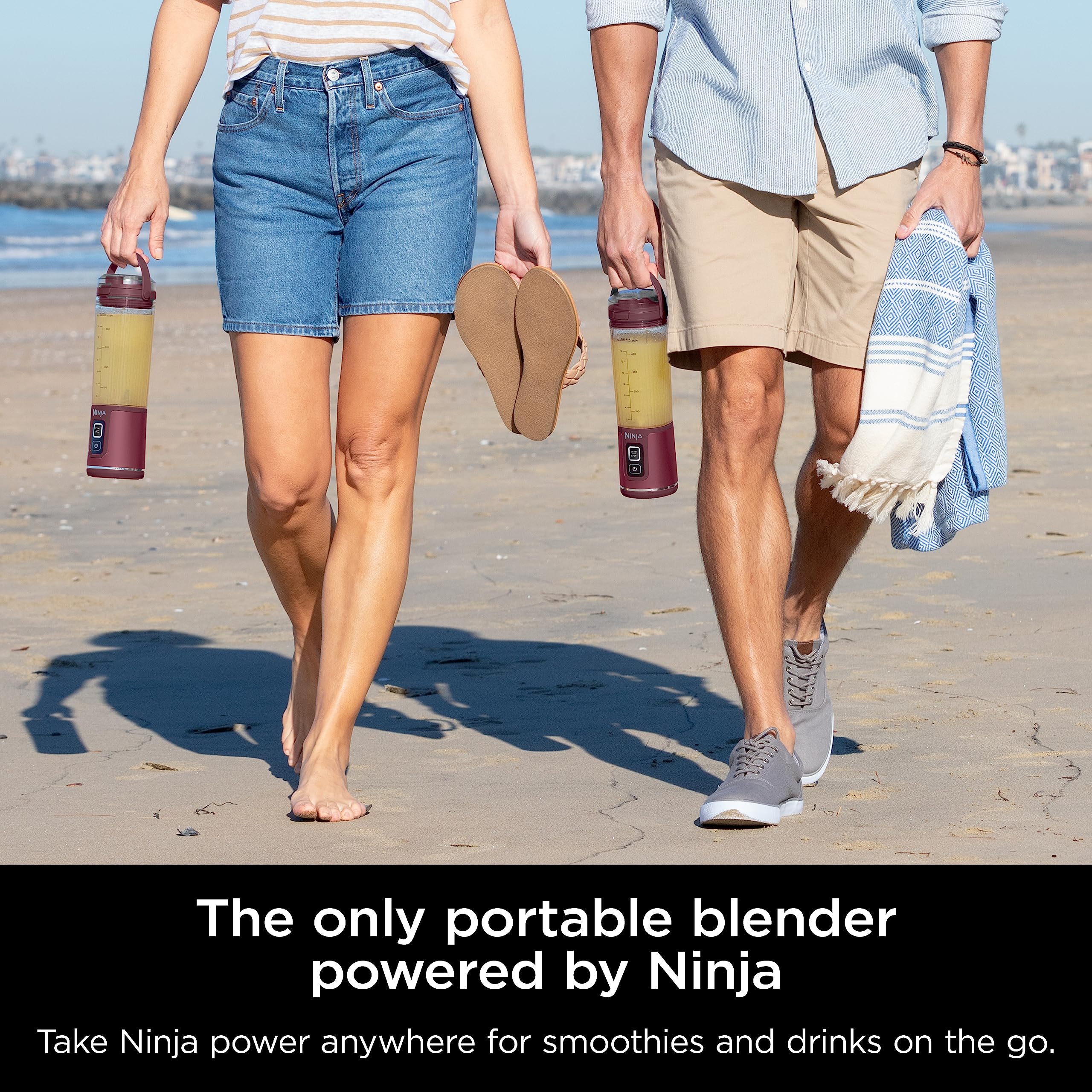 Ninja Blast Portable Blender, Cordless, 18oz. Vessel, Personal Blender For-Shakes and Smoothies, BPA Free, Leakproof-Lid and Sip Spout, USB-C Rechargeable, Dishwasher Safe Parts, Tinted Pink, BC151PK