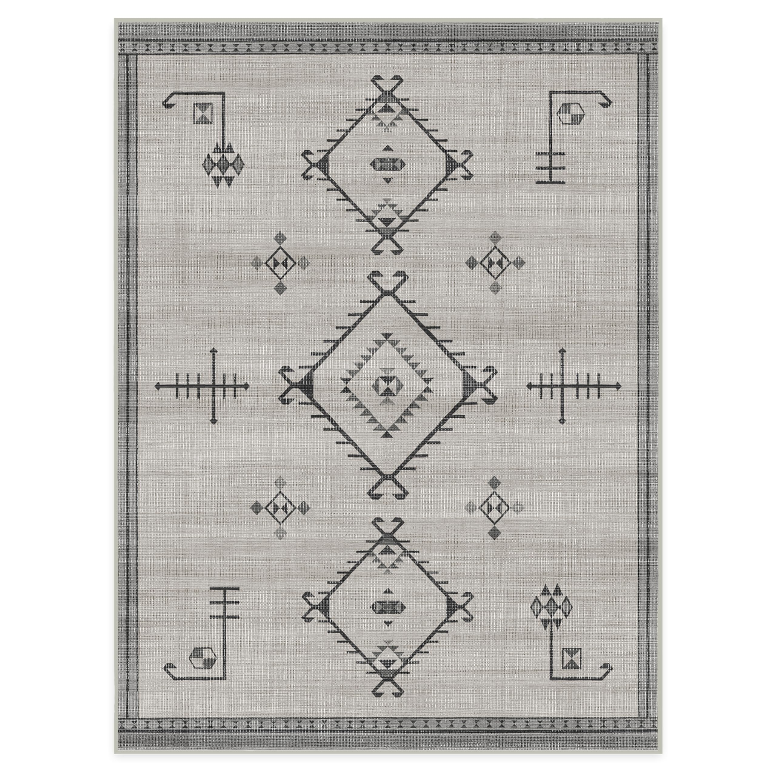 RUGGABLE Damali Runner Rug - Perfect Boho Washable Rug for Entryway Hallway Kitchen - Pet & Child Friendly - Non-Toxic - Stain & Water Resistant - Black & White 2.5&