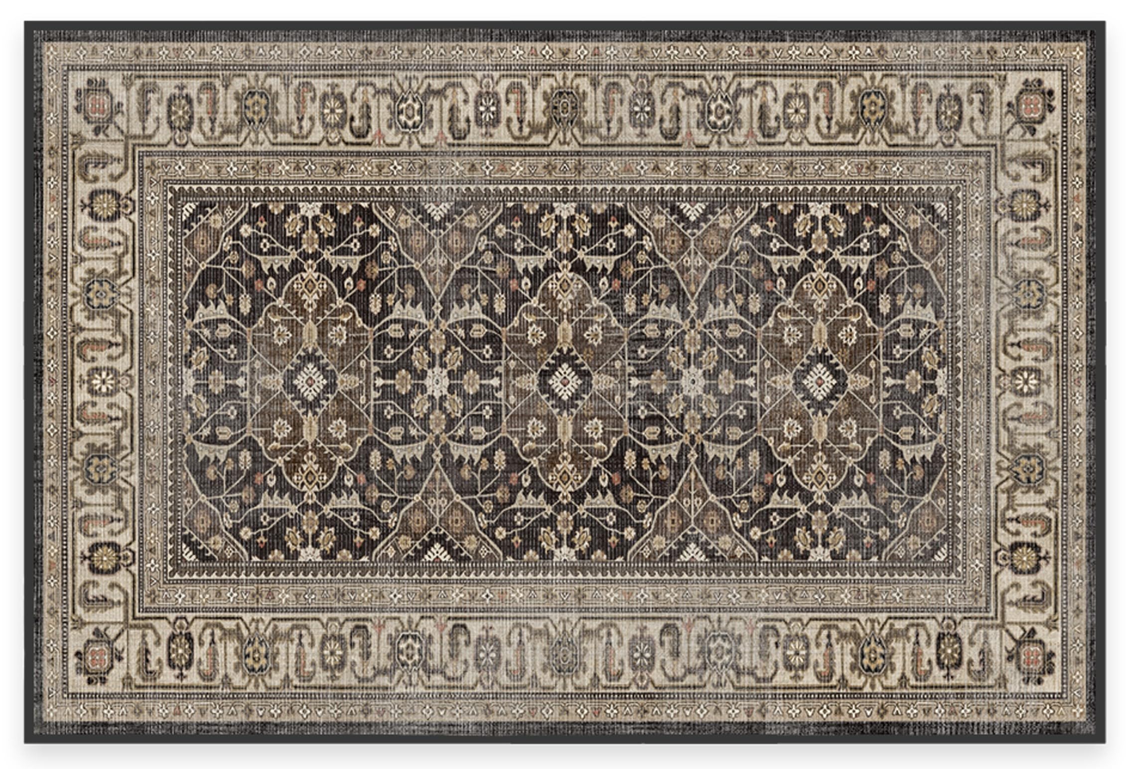 RUGGABLE – Alessia Dark Wood – Machine Washable Area Rug – Pet & Child Friendly – Stain & Water Resistant – Non-Slip – 5&