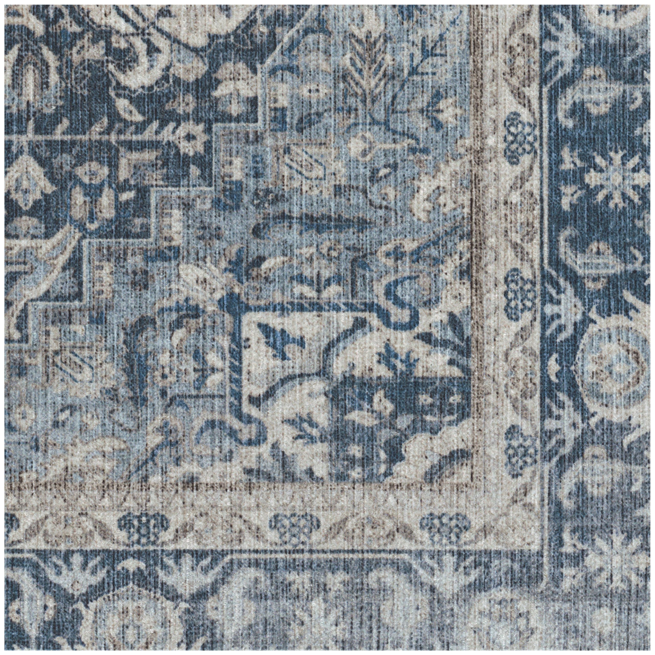 RUGGABLE Kamran Washable Rug - Perfect Vintage Area Rug for Living Room Bedroom Kitchen - Pet & Child Friendly - Stain & Water Resistant - Hazel 5&