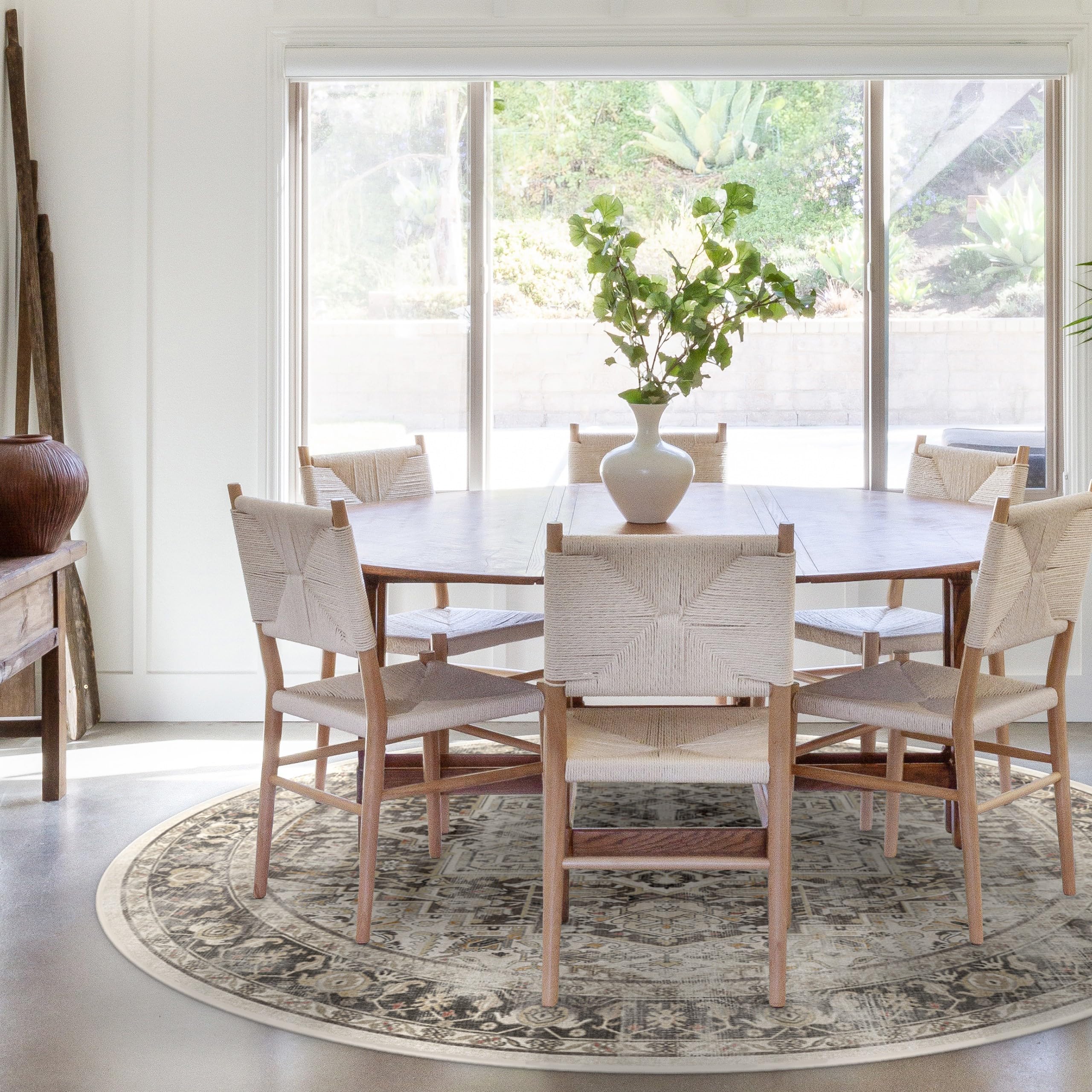 RUGGABLE Kamran Washable Rug - Perfect Vintage Area Rug for Living Room Bedroom Kitchen - Pet & Child Friendly - Stain & Water Resistant - Hazel 5&