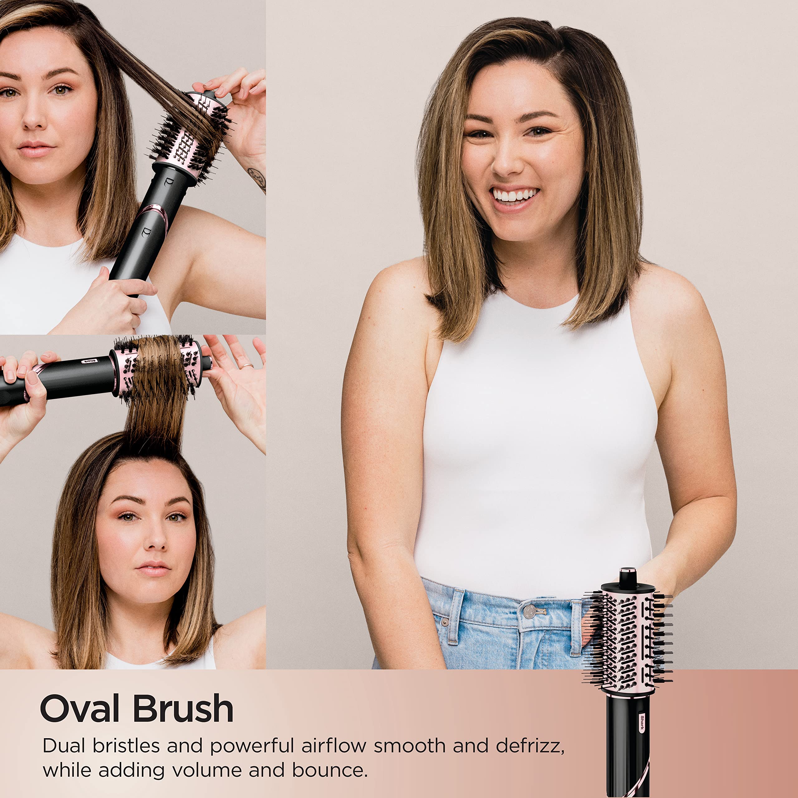 Shark HD430 FlexStyle Air Styling & Drying System, Powerful Hair Dryer Brush & Multi-Styler with Auto-Wrap Curlers, Paddle Brush, Oval Brush, Concentrator Attachment, Stone