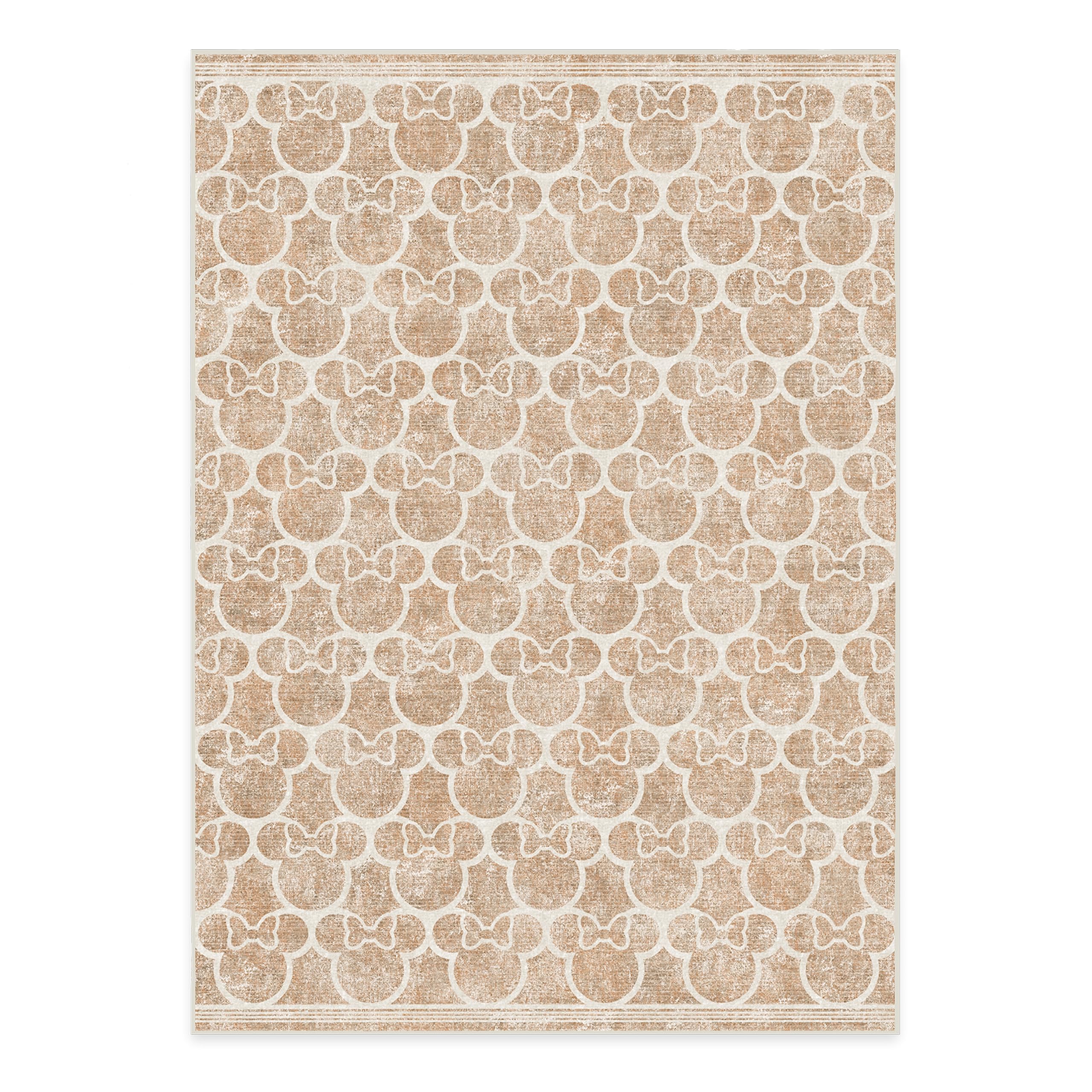 RUGGABLE Disney Classic Minnie Mouse Washable Rug - Perfect Area Rug for Nursery Playroom Kids Room - Pet & Child Friendly - Stain & Water Resistant - Trellis Pink 5&