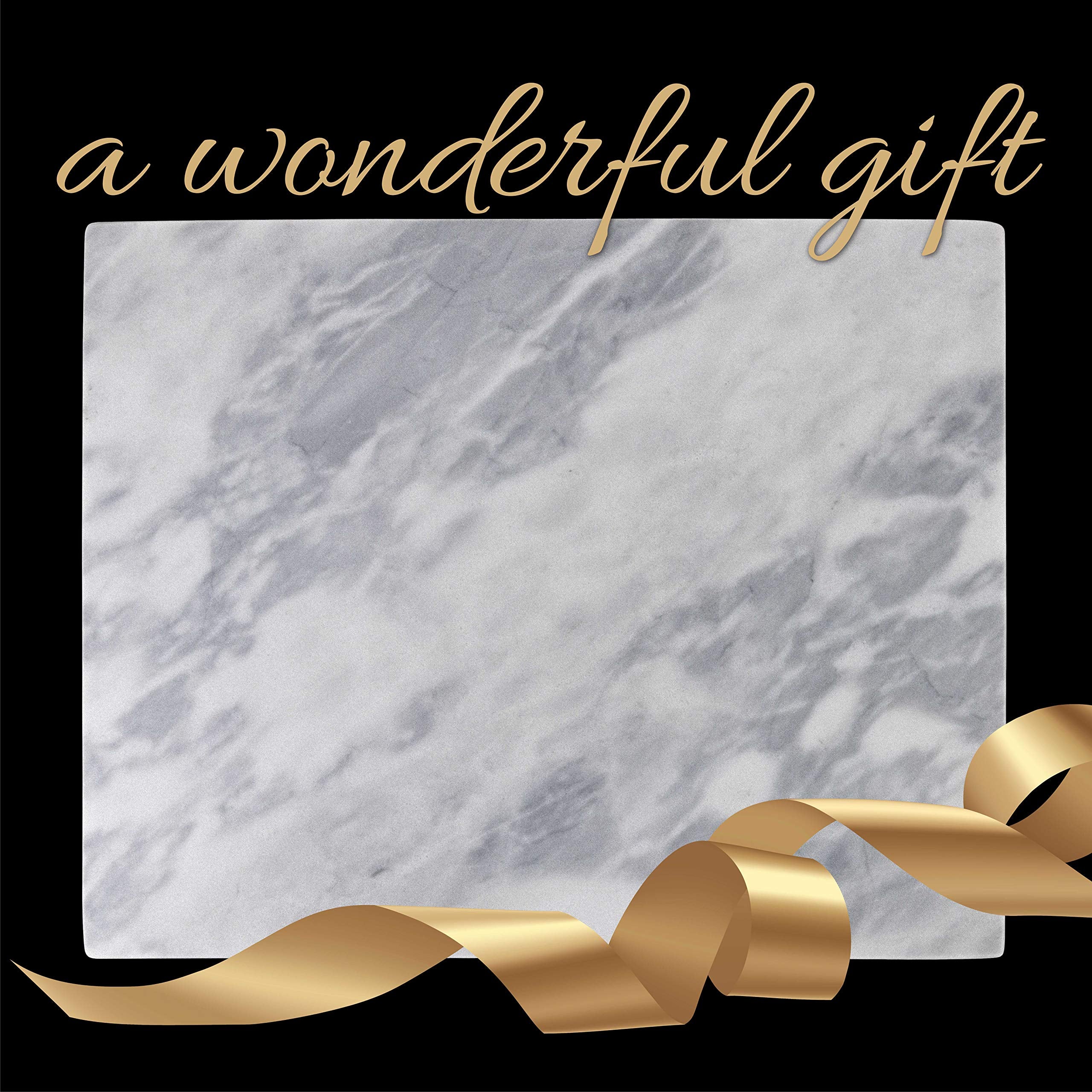 Marble and Cutting Pastry Board (12 x 16 Inches) - Marble Serving Tray for Cheese, Pastries, Bread - Large White Marble Slab for Cake Display Marble