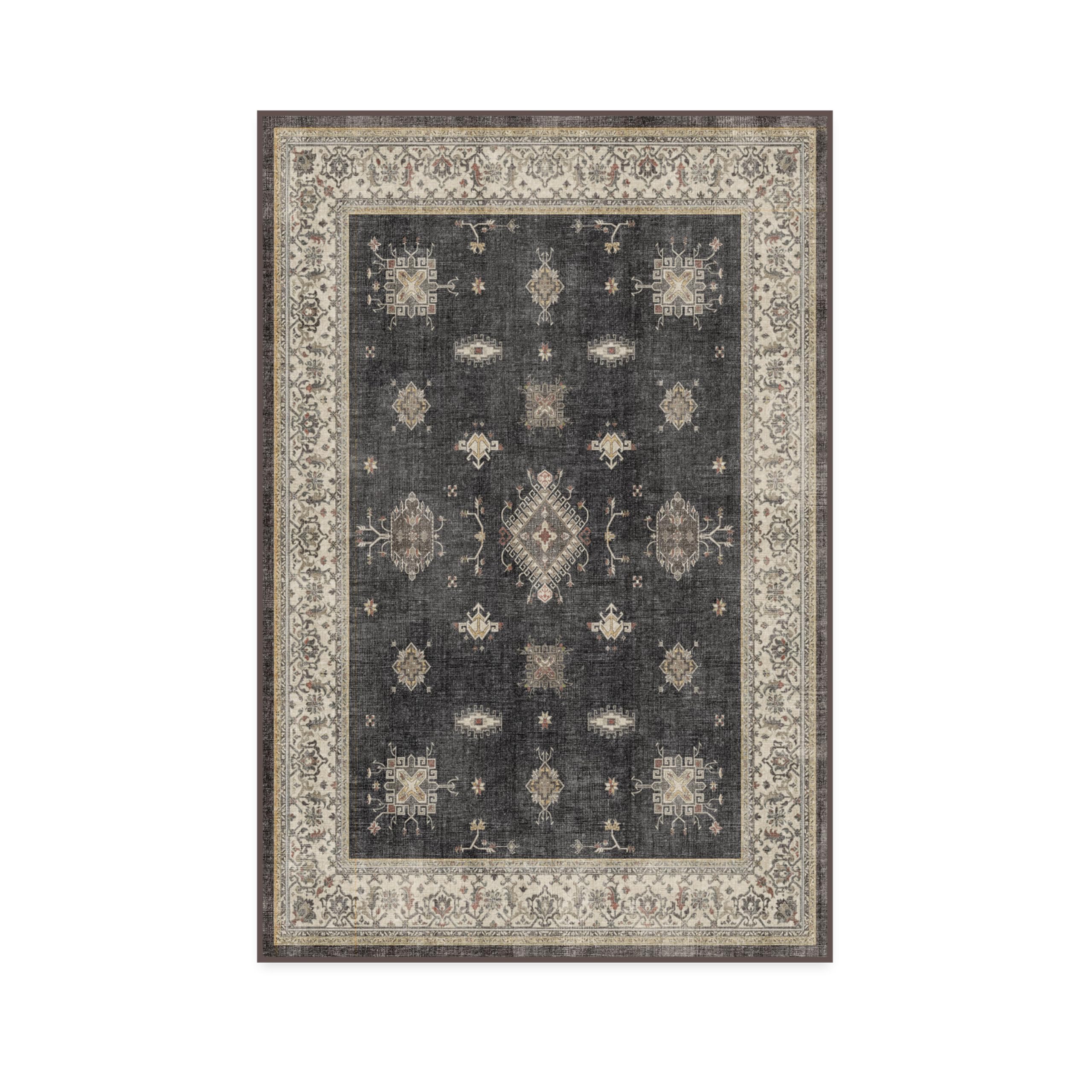 RUGGABLE – Verena Dark Wood – Machine Washable Runner Rug – Pet & Child Friendly – Stain & Water Resistant – Non-Slip – 2.5&