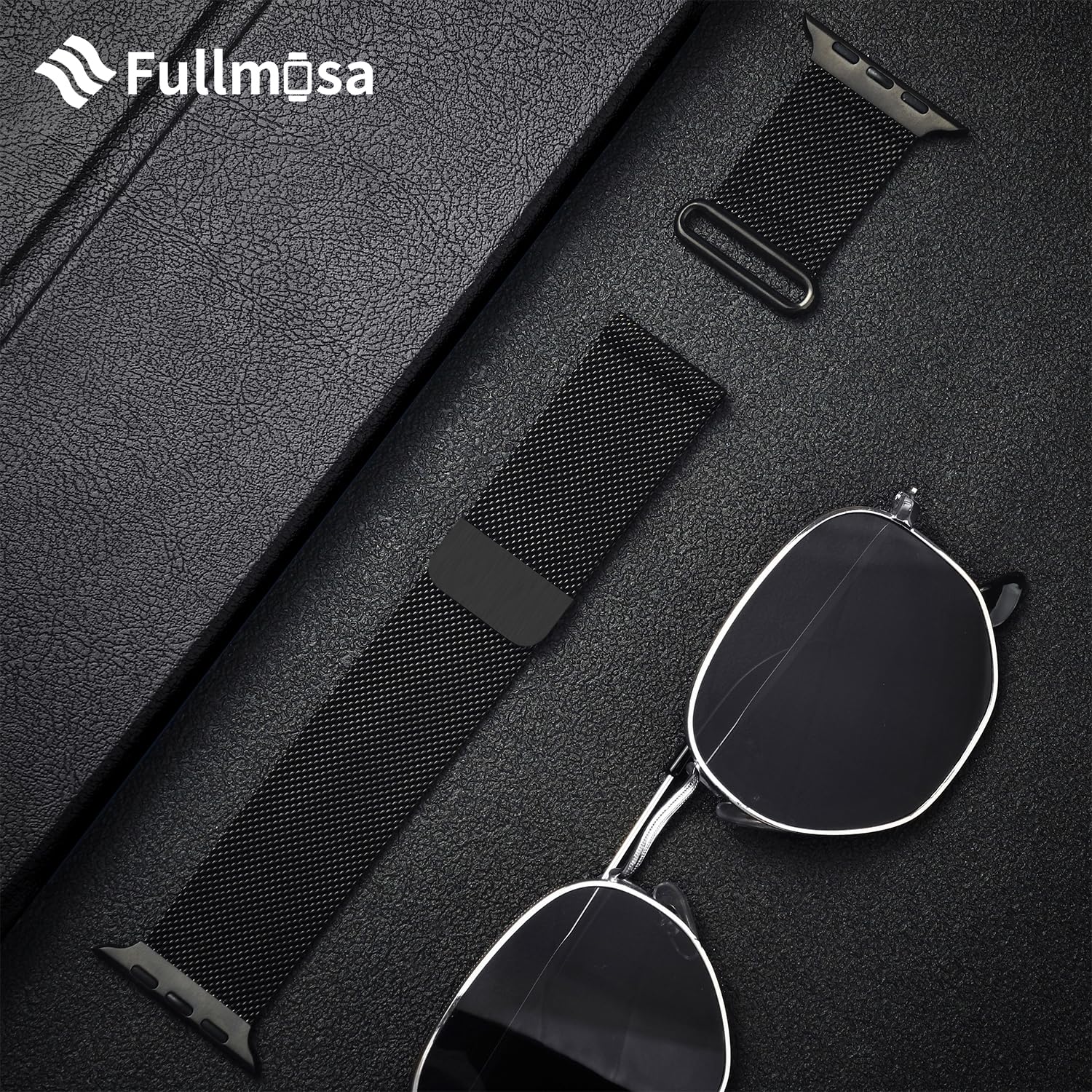 Fullmosa Compatible with Apple Watch Band 49mm 46mm 45mm 44mm 42mm 41mm 40mm 38mm Women Men, Stainless Steel Milanese Loop Replacement iWatch Bands Ultra 2/1 Series 10 9 8 7 6 5 4 3 2 1 SE