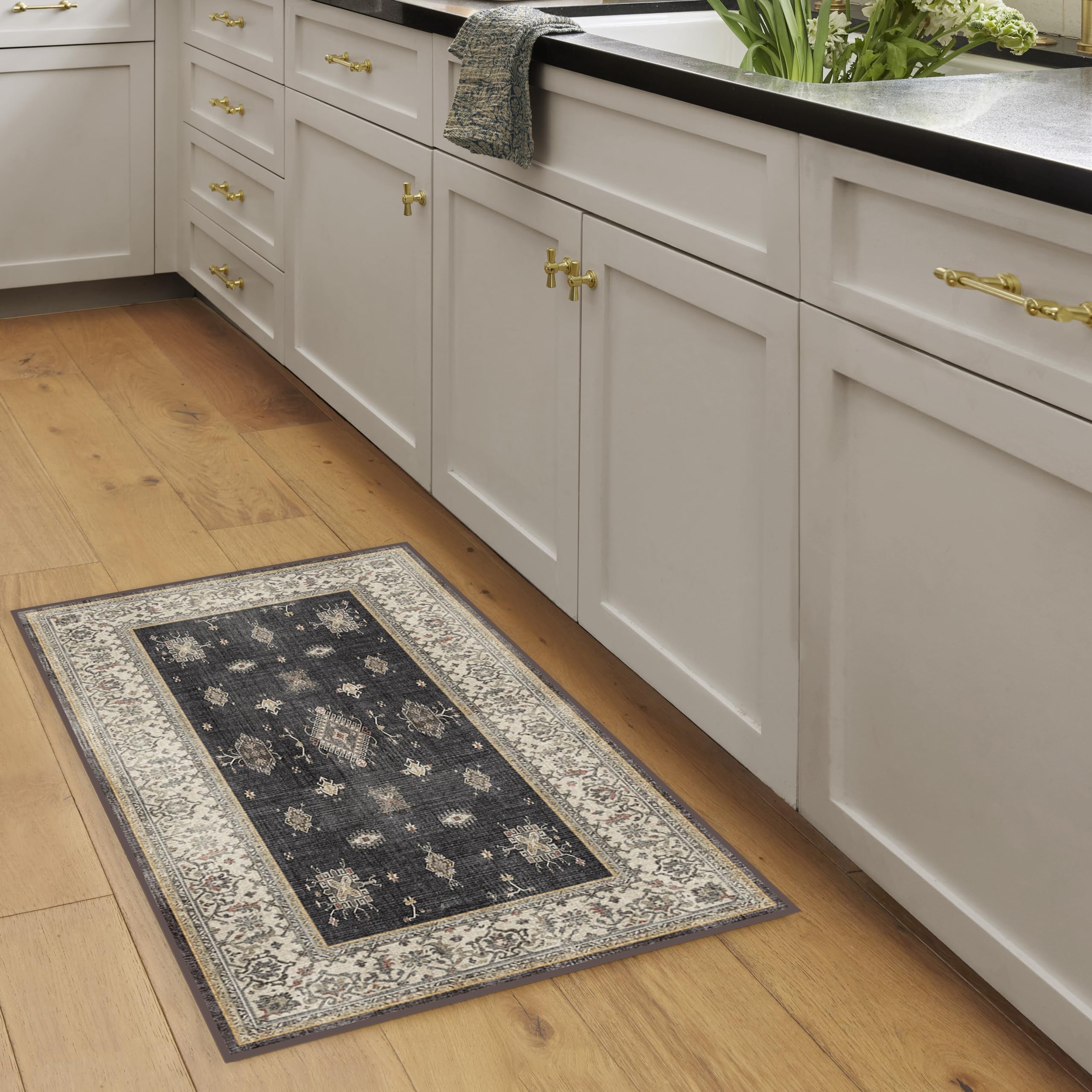 RUGGABLE – Verena Dark Wood – Machine Washable Runner Rug – Pet & Child Friendly – Stain & Water Resistant – Non-Slip – 2.5&