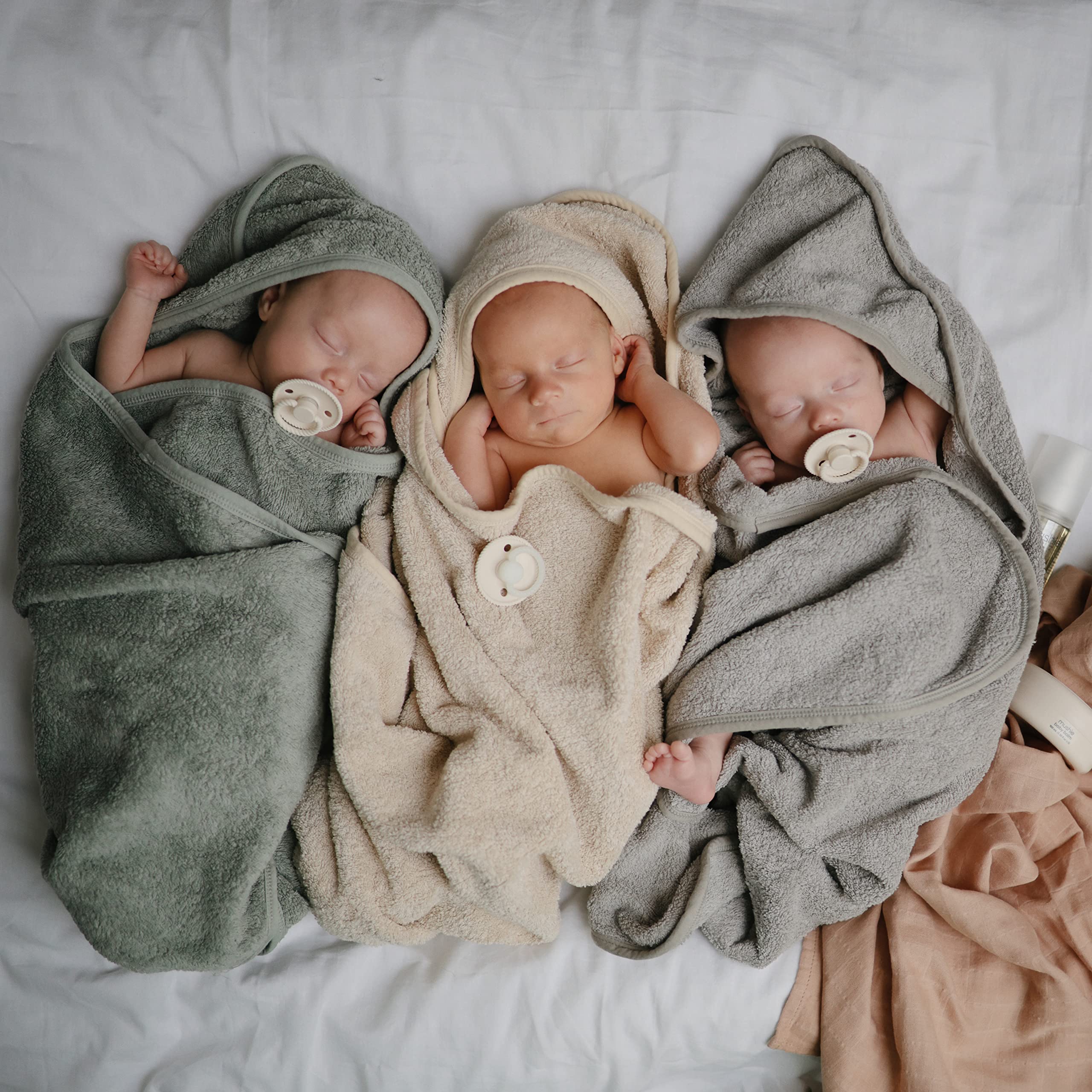mushie Baby Hooded Towel | Organic Cotton (Moss)