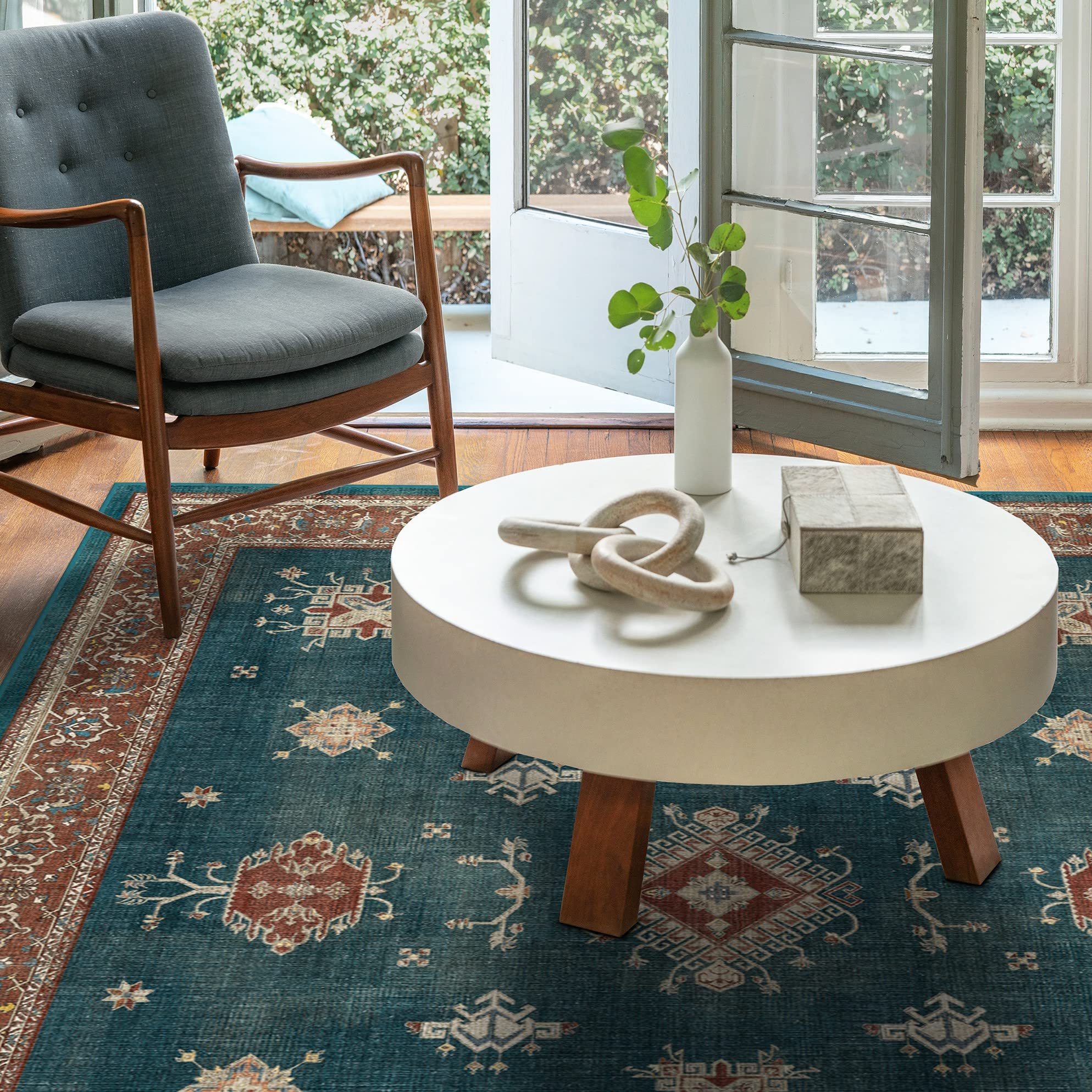 RUGGABLE – Verena Dark Wood – Machine Washable Runner Rug – Pet & Child Friendly – Stain & Water Resistant – Non-Slip – 2.5&