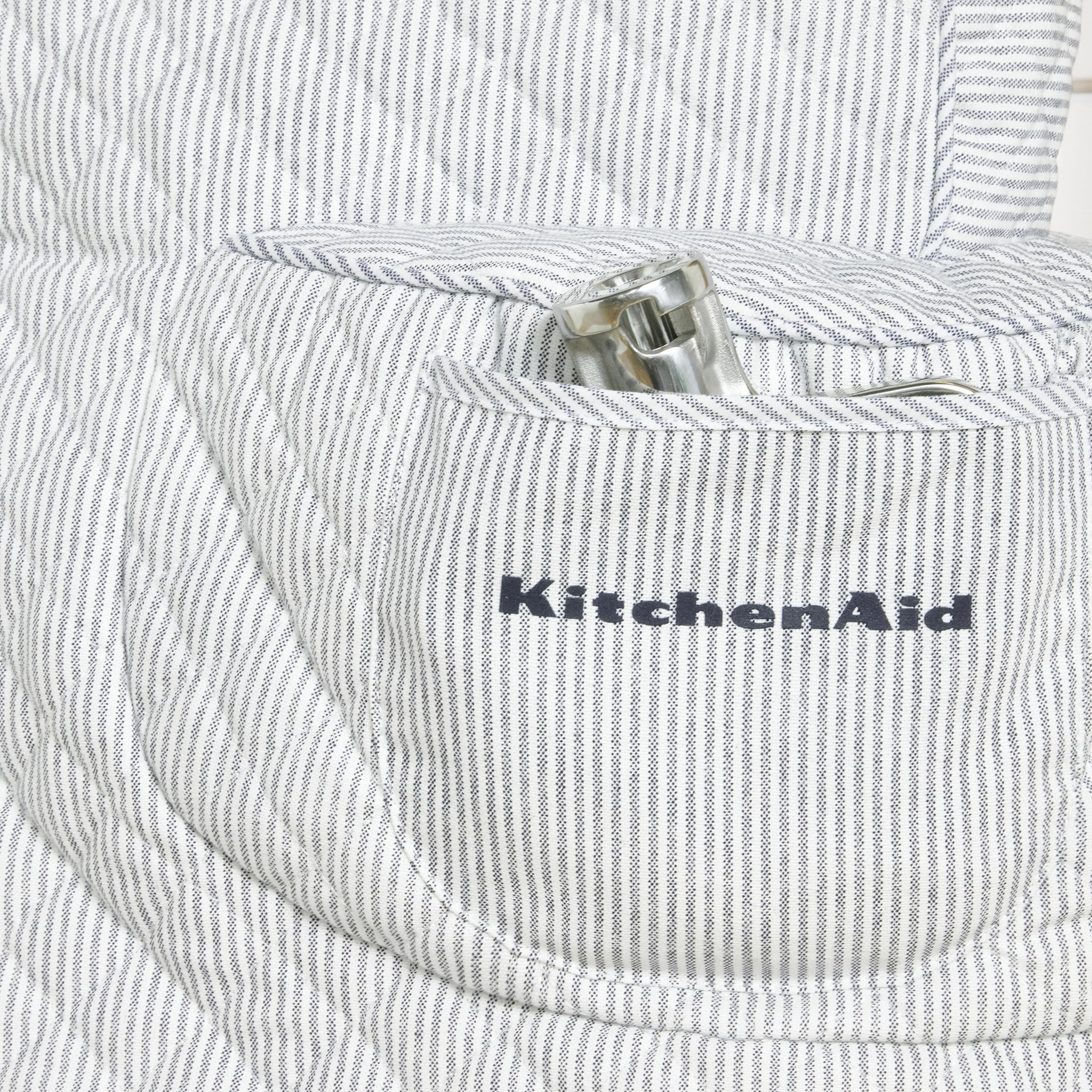 KITCHENAID Fitted Tilt-Head Solid Stand Mixer Cover with Storage Pocket, Quilted 100% Cotton, Milkshake, 14.4"x18"x10"