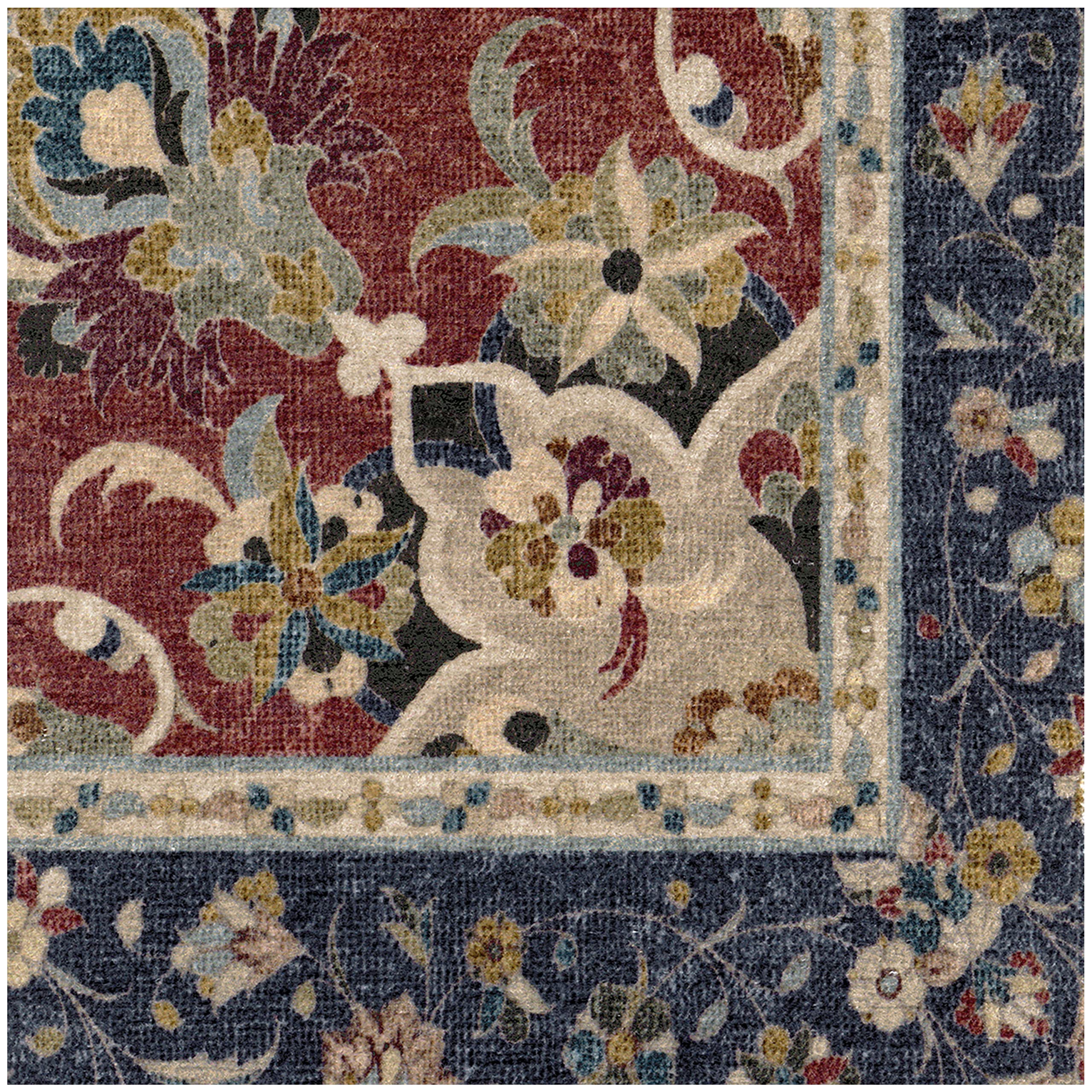 RUGGABLE Sima Washable Rug - Perfect Vintage Area Rug for Living Room Bedroom Kitchen - Pet & Child Friendly - Stain & Water Resistant - Royal Blue 2&