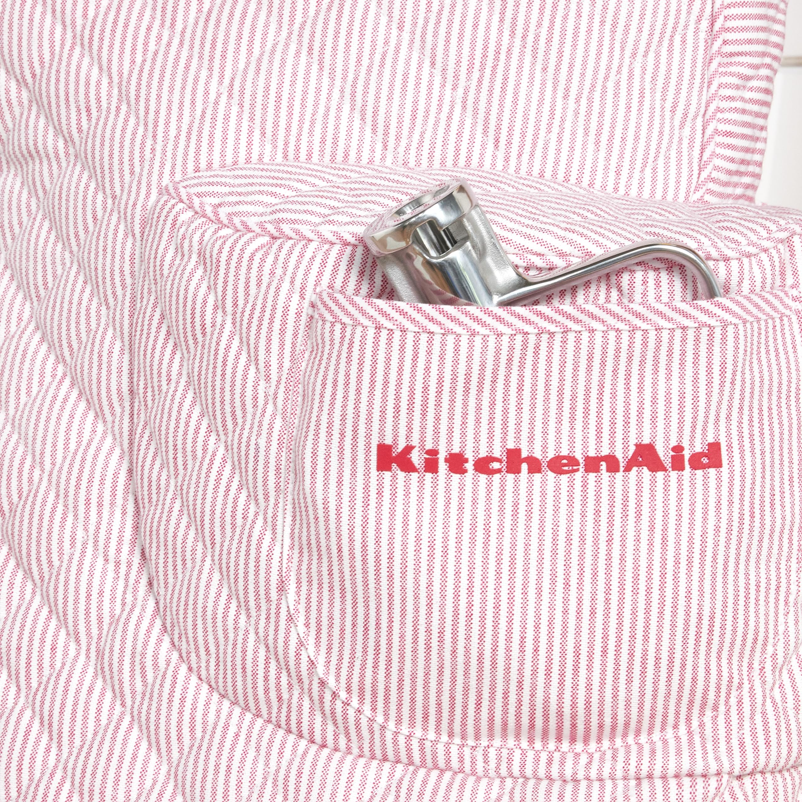 KITCHENAID Fitted Tilt-Head Solid Stand Mixer Cover with Storage Pocket, Quilted 100% Cotton, Milkshake, 14.4"x18"x10"