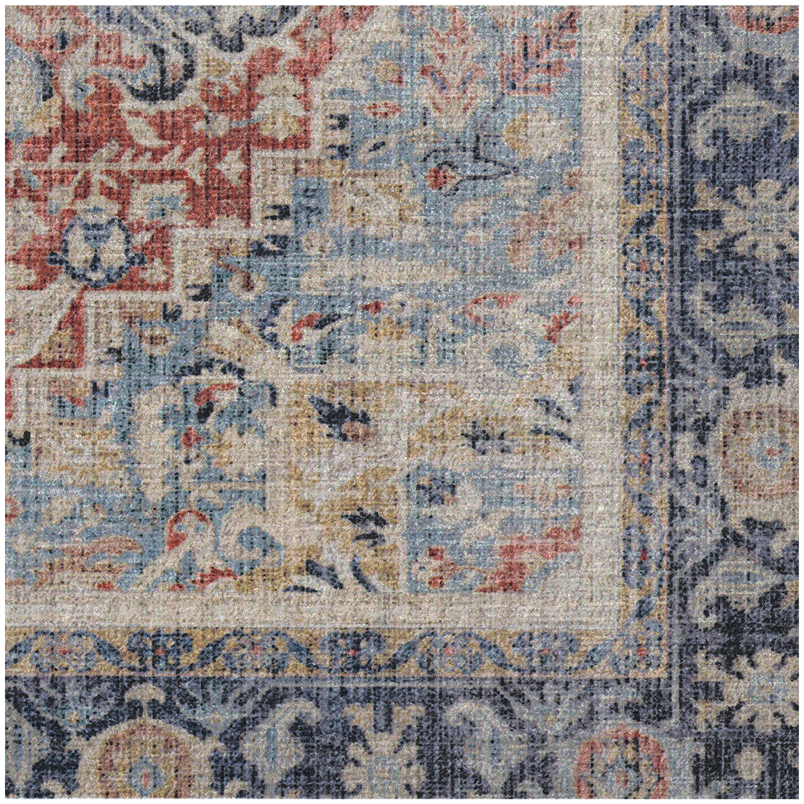 RUGGABLE Kamran Washable Rug - Perfect Vintage Area Rug for Living Room Bedroom Kitchen - Pet & Child Friendly - Stain & Water Resistant - Hazel 5&