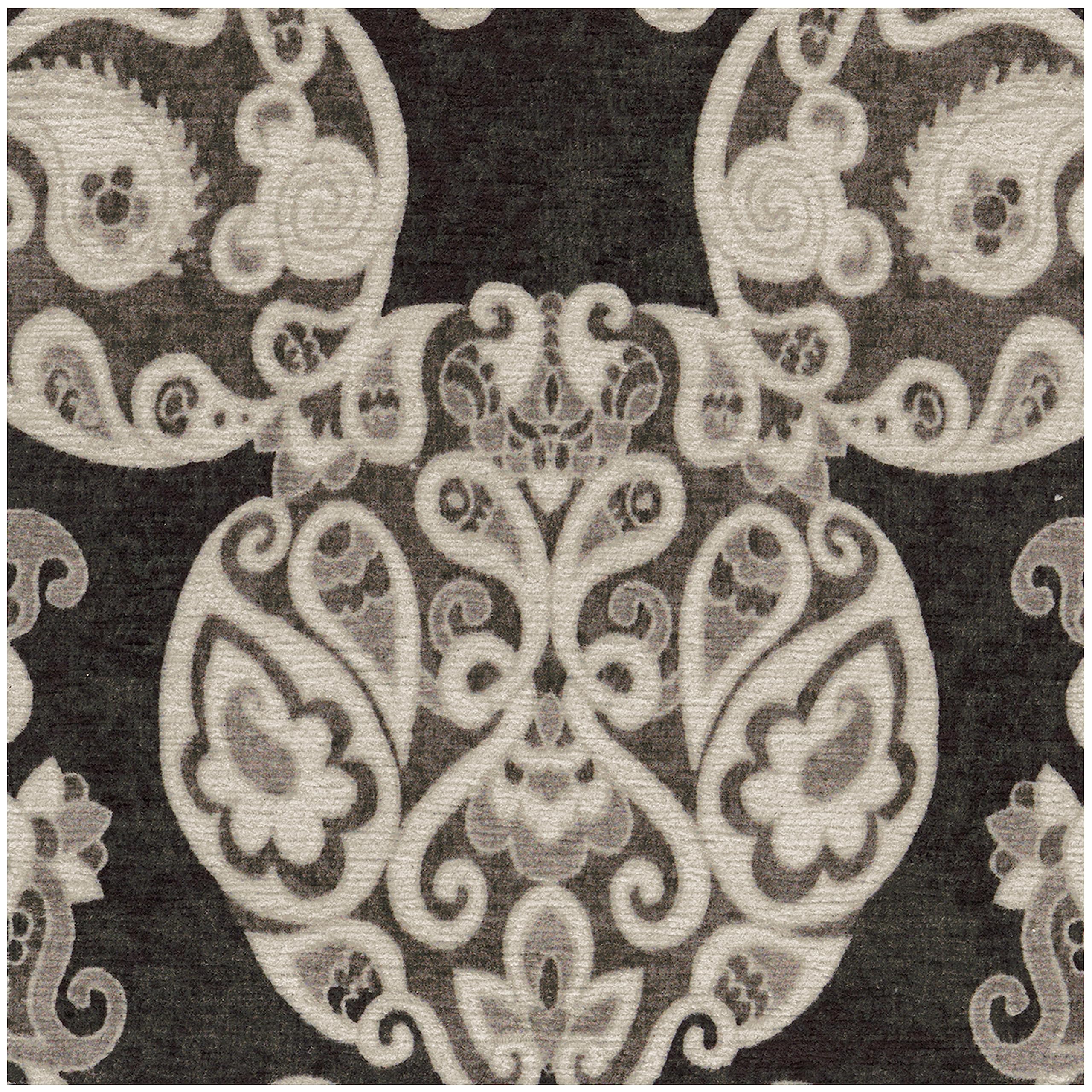 RUGGABLE Disney Traditional Mickey Mouse Washable Rug - Perfect Area Rug for Nursery Playroom Kids Room - Pet & Child Friendly - Stain & Water Resistant - Damask Grey 3&