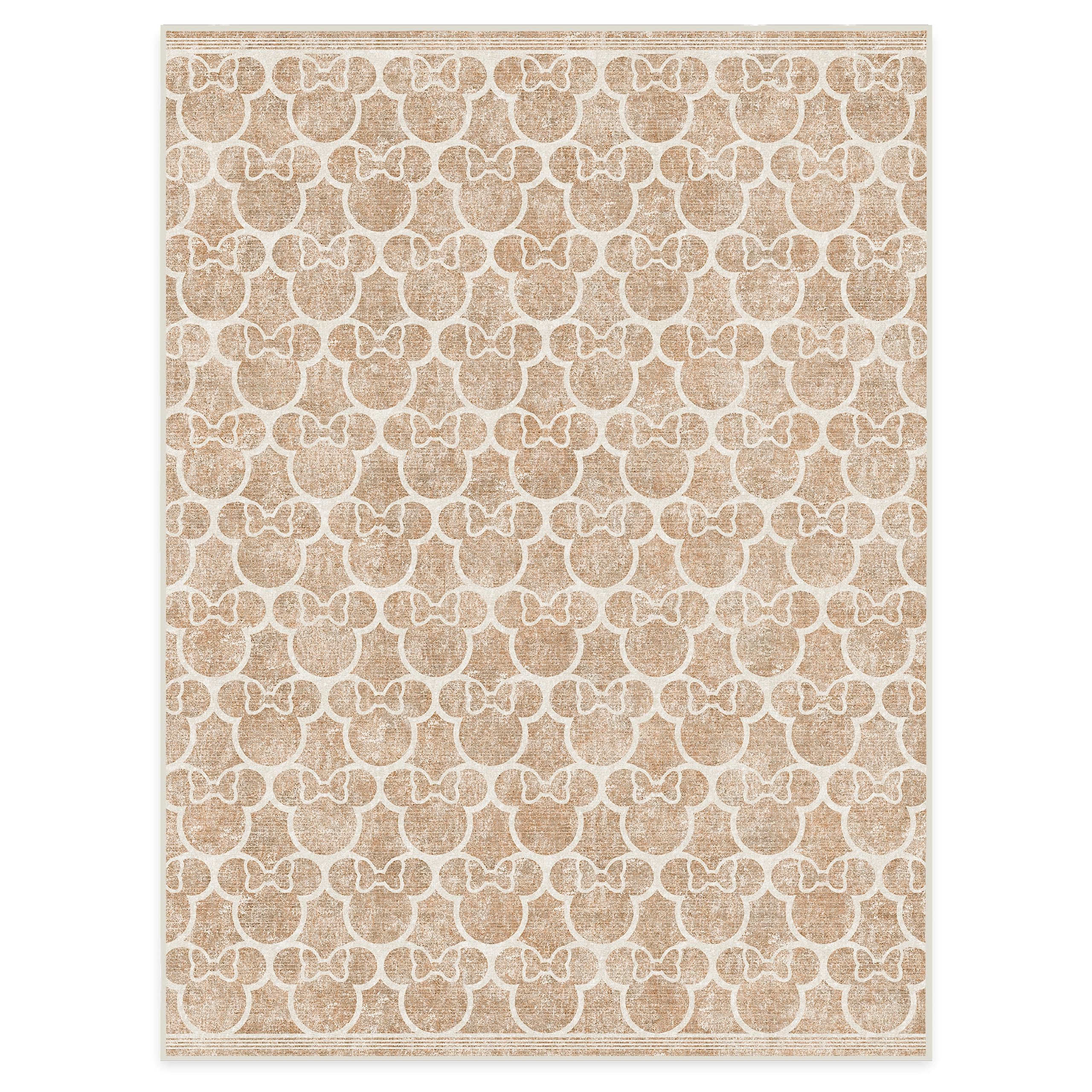 RUGGABLE Disney Classic Minnie Mouse Washable Rug - Perfect Area Rug for Nursery Playroom Kids Room - Pet & Child Friendly - Stain & Water Resistant - Trellis Pink 5&