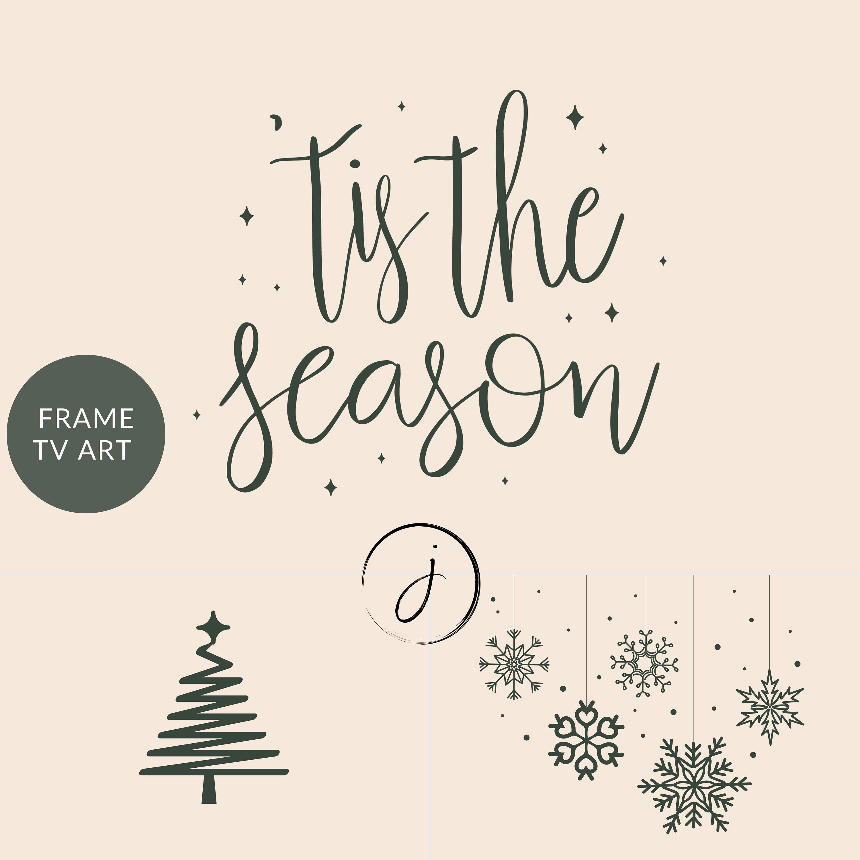 Simple Minimalist Christmas Digital Art for Samsung Frame TV | Modern Neutral | Festive Winter Painting