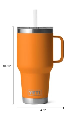 YETI Rambler Tumbler with Handle and Straw Lid, Vacuum Insulated Travel Mug, Stainless Steel