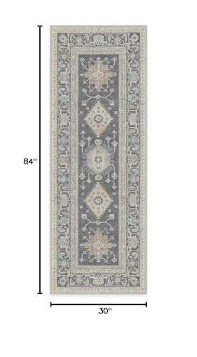 RUGGABLE – Cambria Ruby – Machine Washable Runner Rug – Pet &amp; Child Friendly – Stain &amp; Water Resistant – Non-Slip – 2.5&