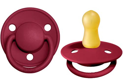 BIBS De Lux Baby Pacifier 2-Pack | Made in Denmark | BPA Free Dummy Soother, Round Nipple. Natural Rubber Latex, Size 2 (6-18 Months), Vanilla/Dark Oak