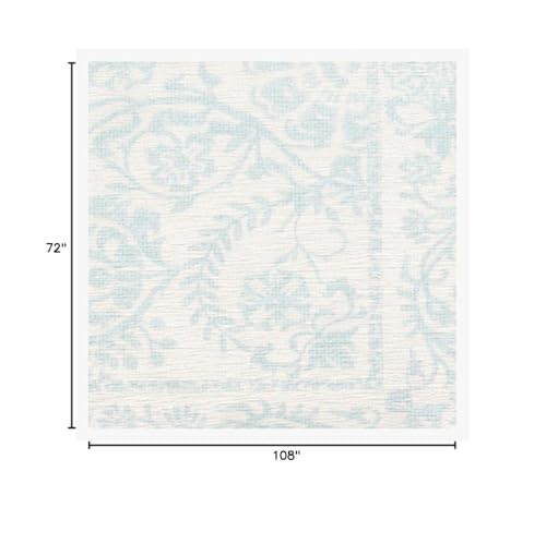 RUGGABLE Washable 2x3 Area Rug, Delphina Delft Blue, Premium Vintage Rugs for Living Room, Bedroom, Kitchen, Office, Classroom with Gripper Non Slip Pad