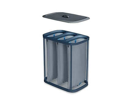 Joseph Joseph Tota - Trio 90-liter Laundry Hamper Separation Basket with lid, 3 Removable Washing Bags with Handles- Ecru