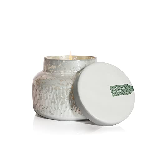 Capri Blue Holiday Mercury Jar Candle - Soy Candle Blend - Fall Candles for Home Scented with Frosted Fir, Snowy Woods, Pine &amp; Sage - Pine Candle for Holiday Decor - Signature (Crystal Pine, 19 oz)