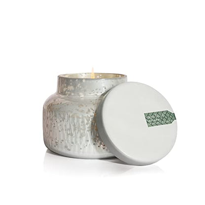 Capri Blue Holiday Mercury Jar Candle - Soy Candle Blend - Fall Candles for Home Scented with Frosted Fir, Snowy Woods, Pine &amp; Sage - Pine Candle for Holiday Decor - Signature (Crystal Pine, 19 oz)
