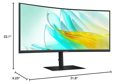 SAMSUNG 34-Inch ViewFinity S65TC Series Ultra-WQHD 1000R Curved Computer Monitor, HDR10, 100Hz, AMD FreeSync, Thunderbolt 4, Height Adjustable Stand, Built-in Speakers, Eye Care, LS34C650TANXGO, 2024