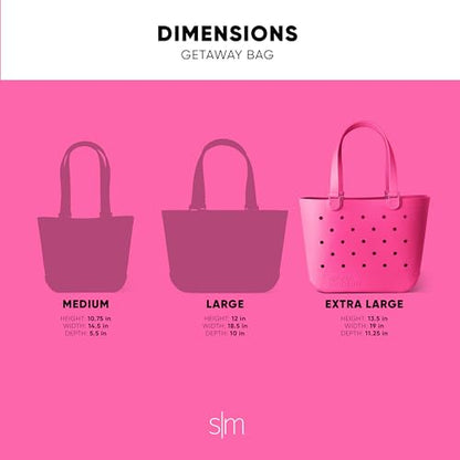 Simple Modern Beach Bag Rubber Tote | Waterproof Medium Tote Bag with Zipper Pocket for Pool, Groceries, Sports | Gifts For Women | Getaway Bag Collection | Almond Birch