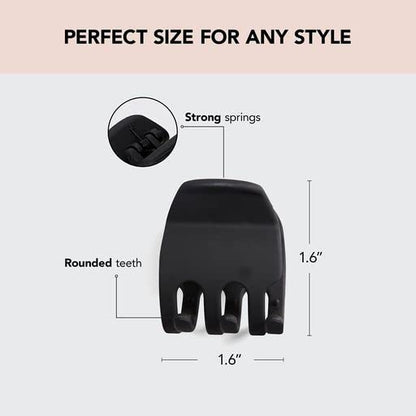 Kitsch Small Hair Clips for Women, Recycled Plastic Small Claw Clips &amp; Mini Claw Clips for Hair, Mini Hair Clips for Thin Hair, Tiny Jaw Clip for Hair, 16 pcs (Tortoise &amp; Black)