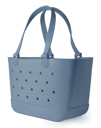 Simple Modern Beach Bag Rubber Tote | Waterproof Medium Tote Bag with Zipper Pocket for Pool, Groceries, Sports | Gifts For Women | Getaway Bag Collection | Almond Birch