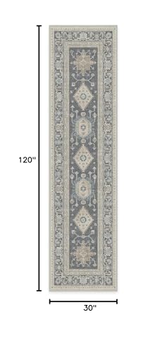 RUGGABLE – Cambria Ruby – Machine Washable Runner Rug – Pet &amp; Child Friendly – Stain &amp; Water Resistant – Non-Slip – 2.5&