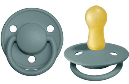 BIBS De Lux Baby Pacifier 2-Pack | Made in Denmark | BPA Free Dummy Soother, Round Nipple. Natural Rubber Latex, Size 2 (6-18 Months), Vanilla/Dark Oak