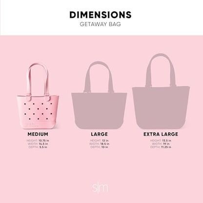 Simple Modern Beach Bag Rubber Tote | Waterproof Medium Tote Bag with Zipper Pocket for Pool, Groceries, Sports | Gifts For Women | Getaway Bag Collection | Almond Birch