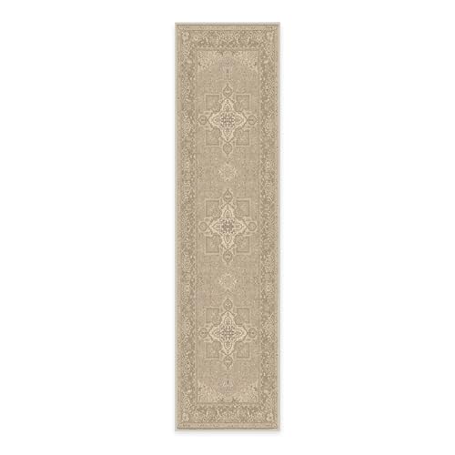 RUGGABLE Maral Heriz Washable Rug - Perfect Vintage Area Rug for Living Room Bedroom Kitchen - Pet &amp; Child Friendly - Stain &amp; Water Resistant - Creme 3&